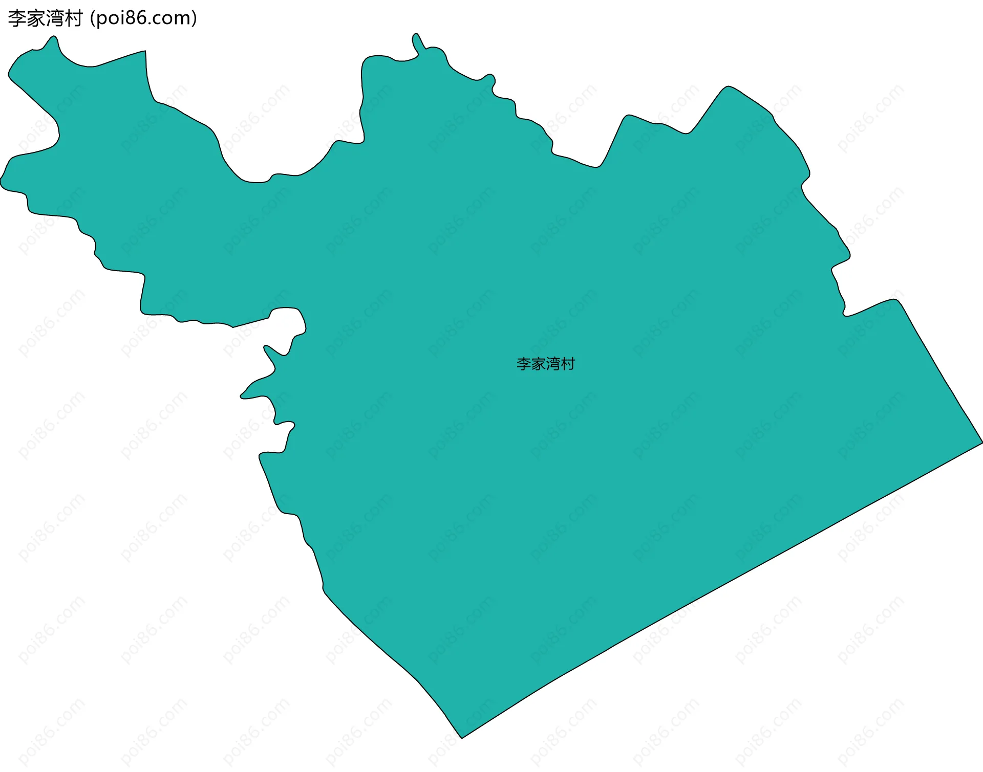 李家湾村边界地图