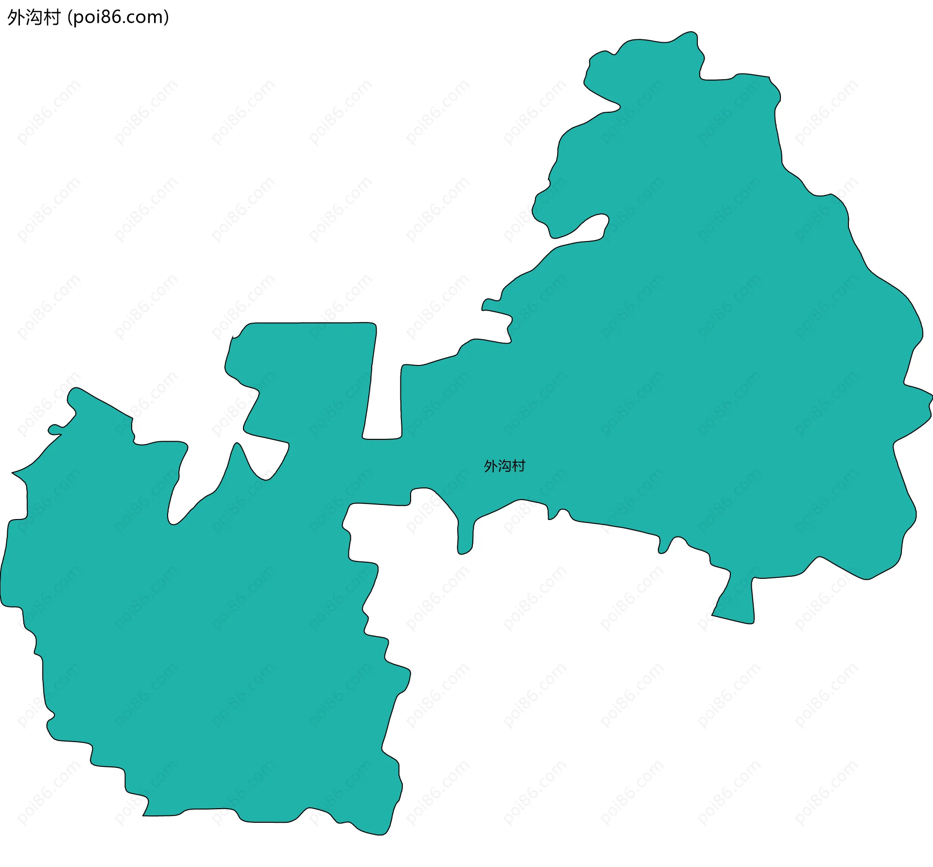 外沟村边界地图