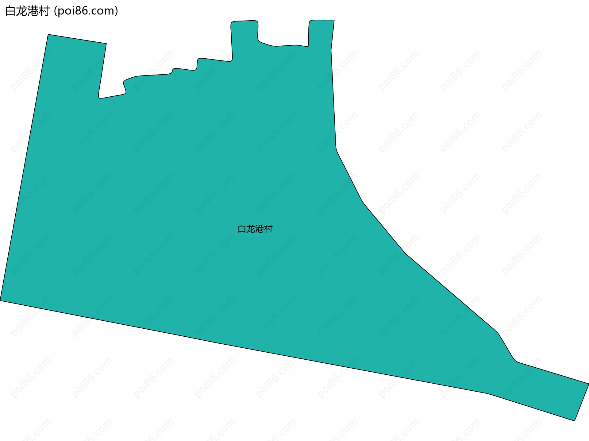 白龙港村边界地图