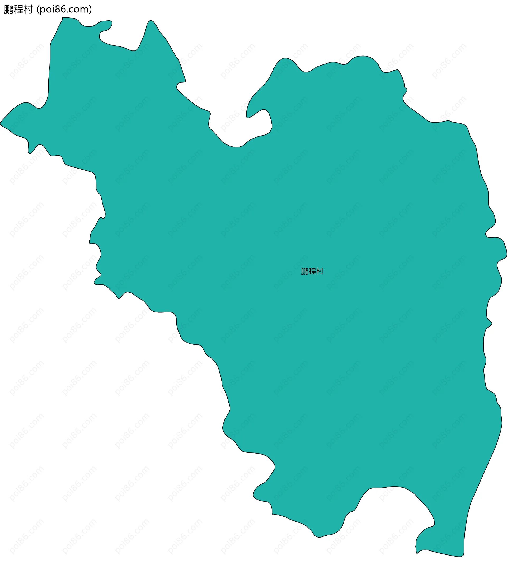 鹏程村边界地图