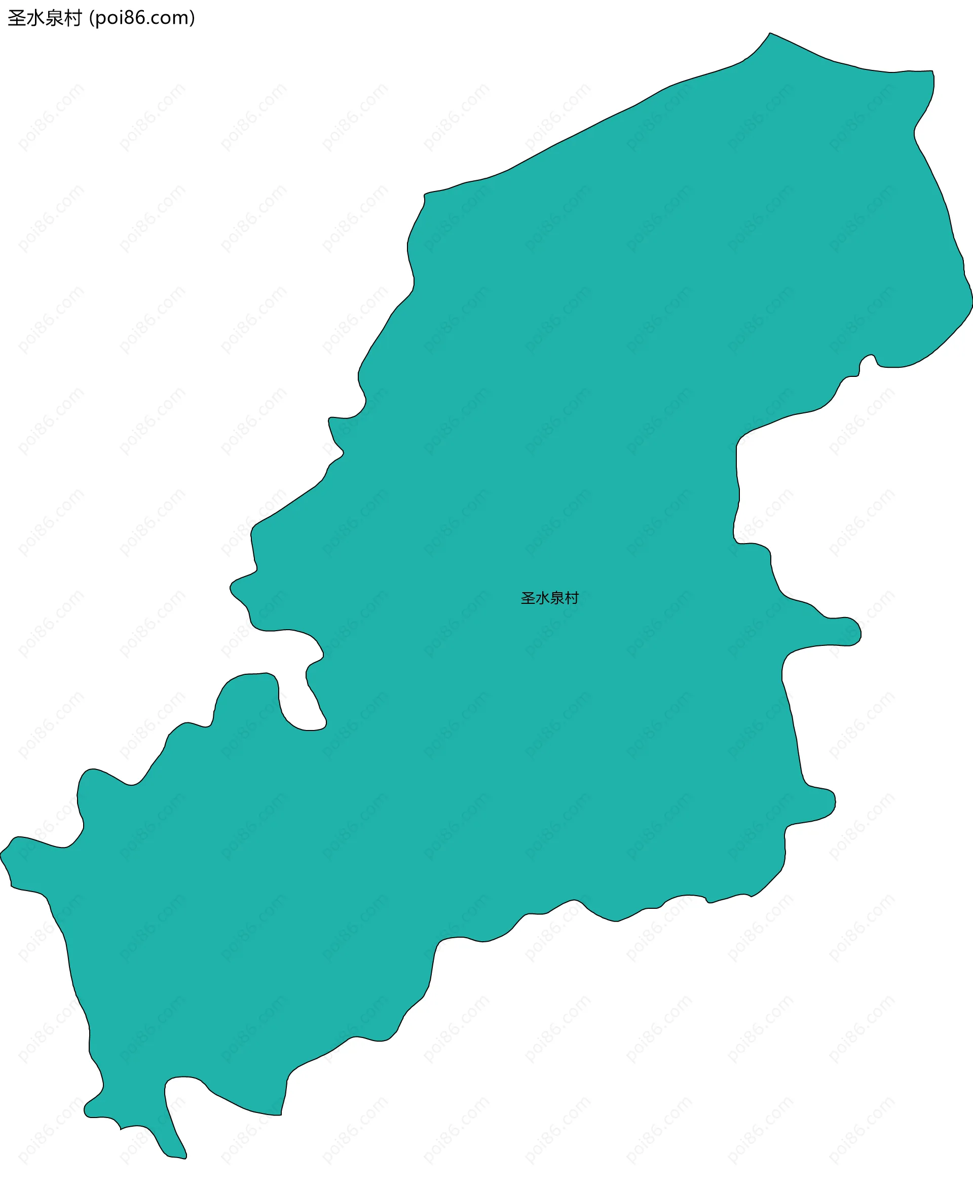 圣水泉村边界地图