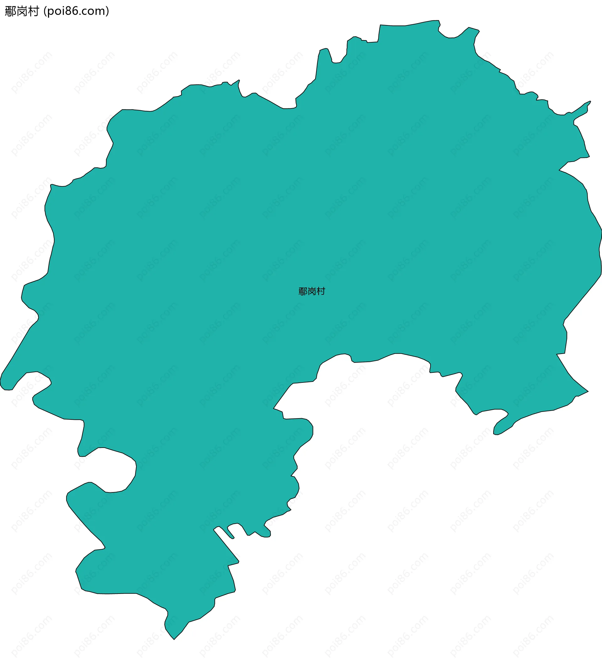 鄢岗村边界地图