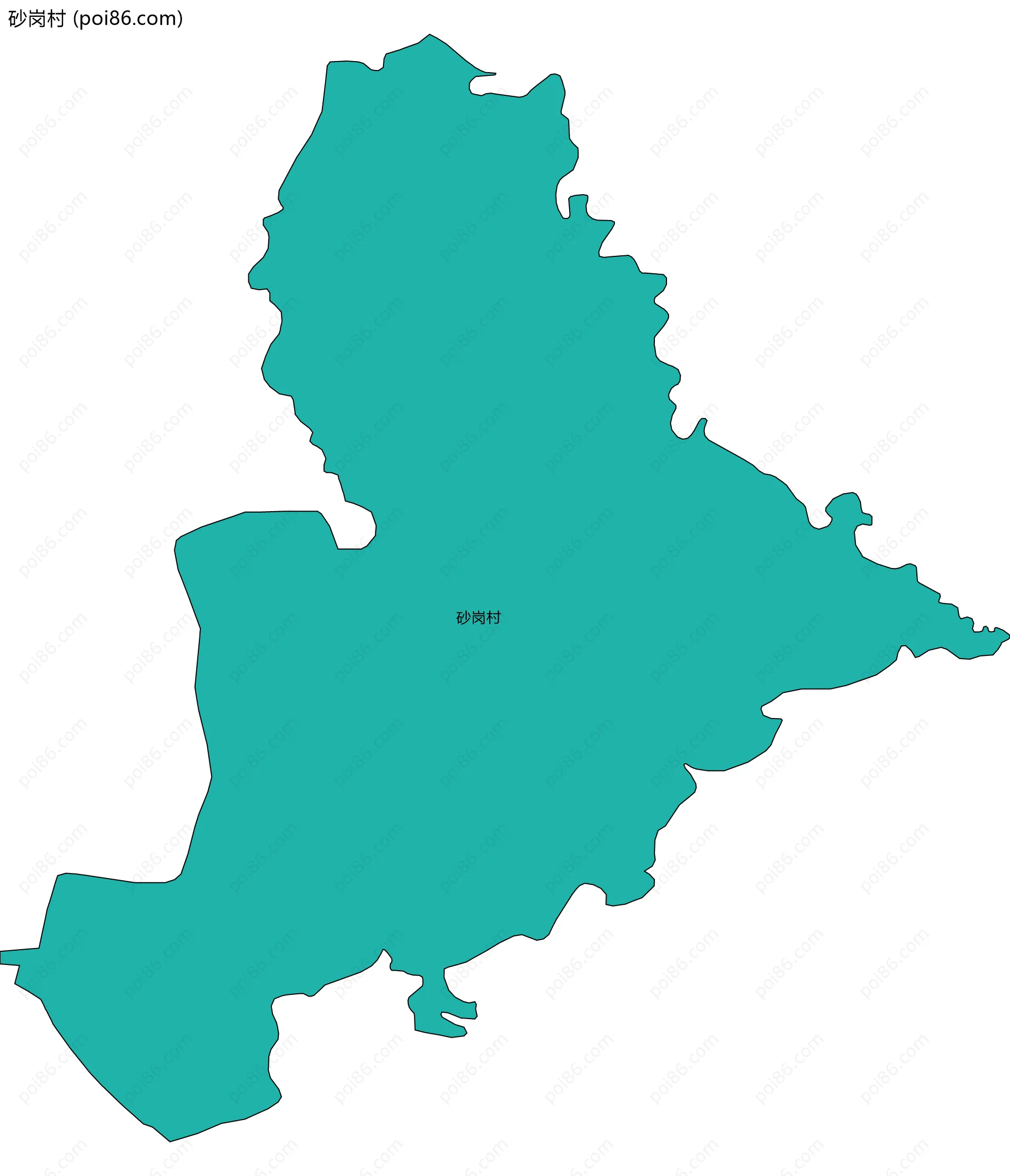 砂岗村边界地图
