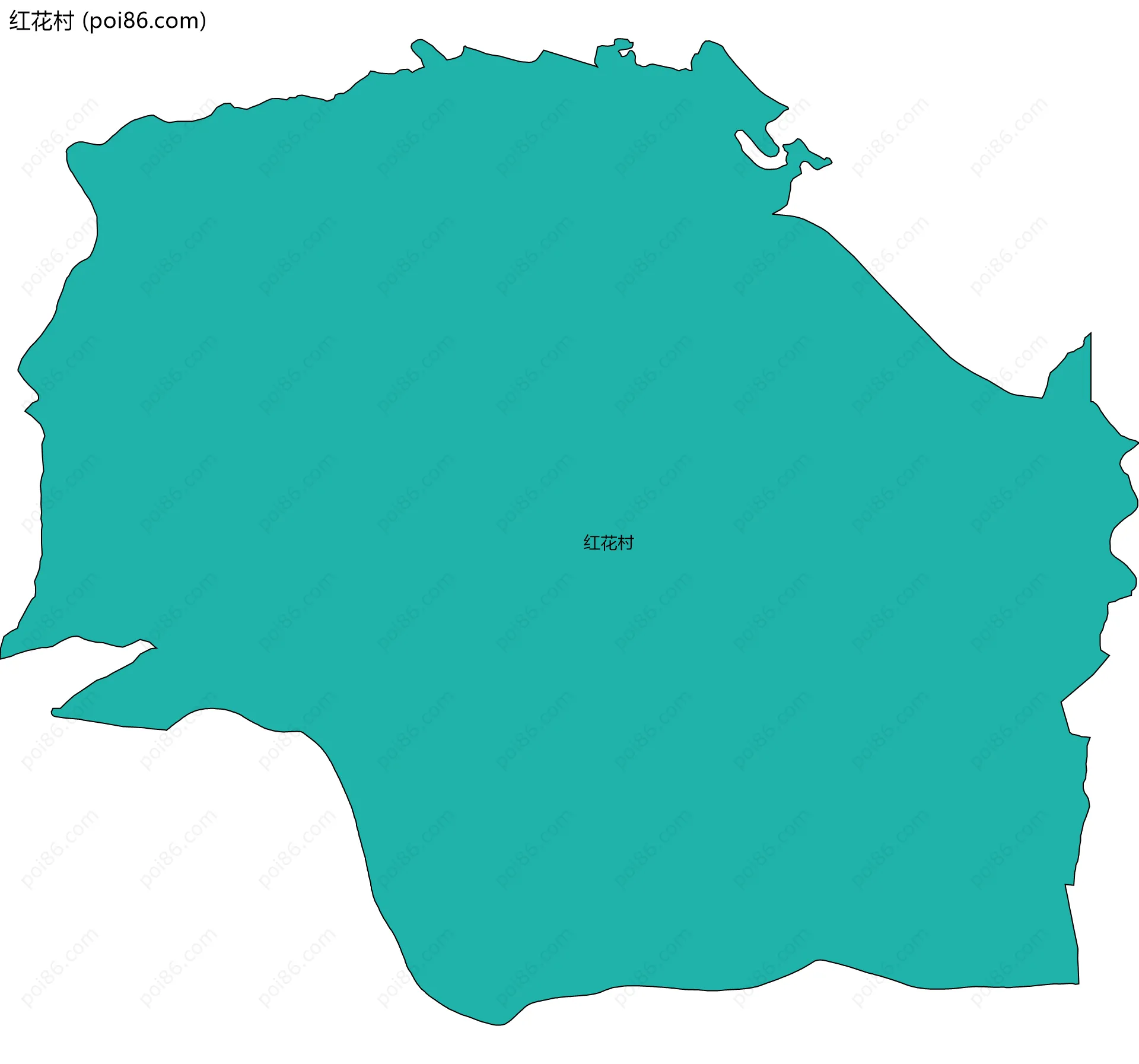 红花村边界地图