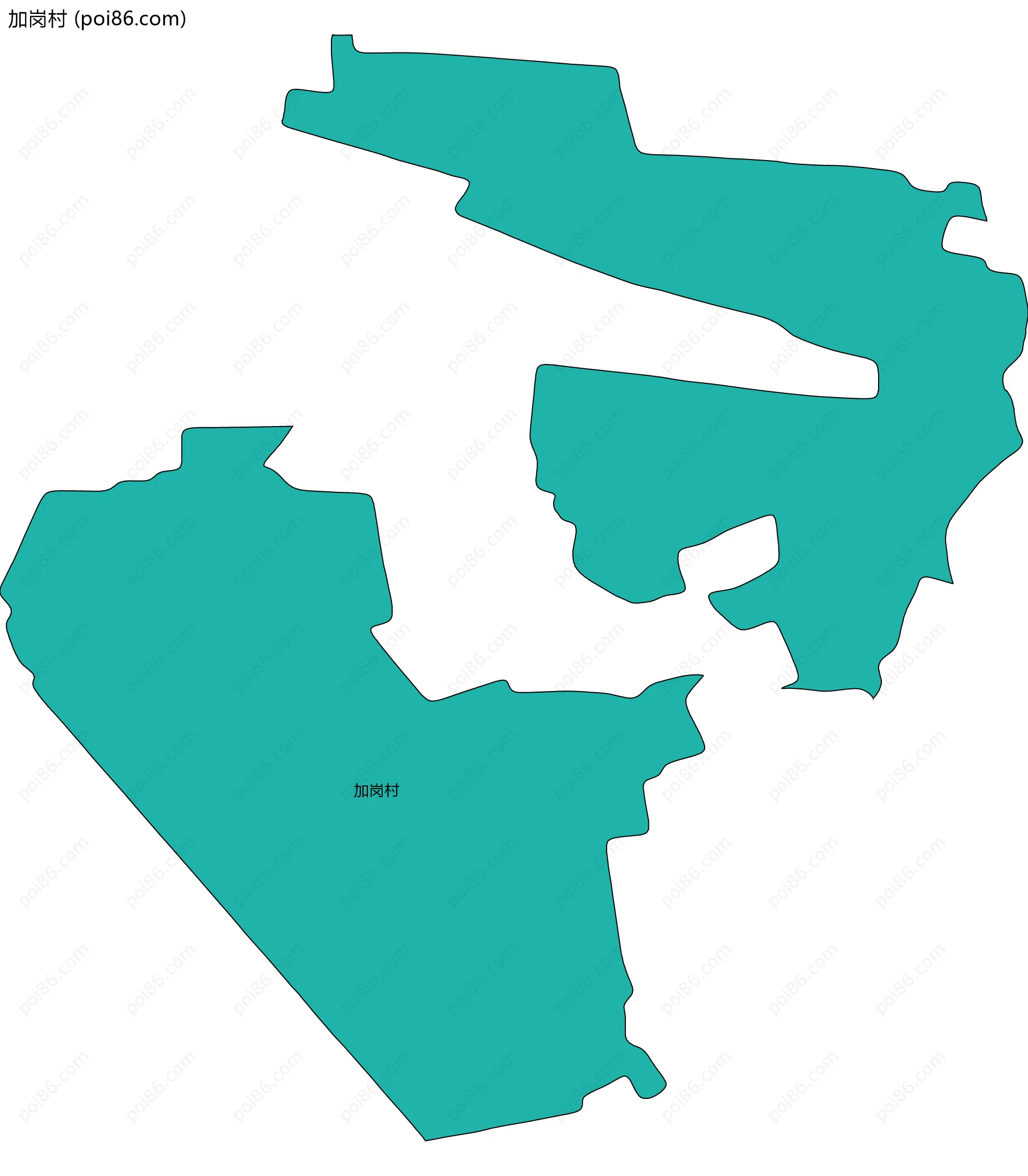 加岗村边界地图