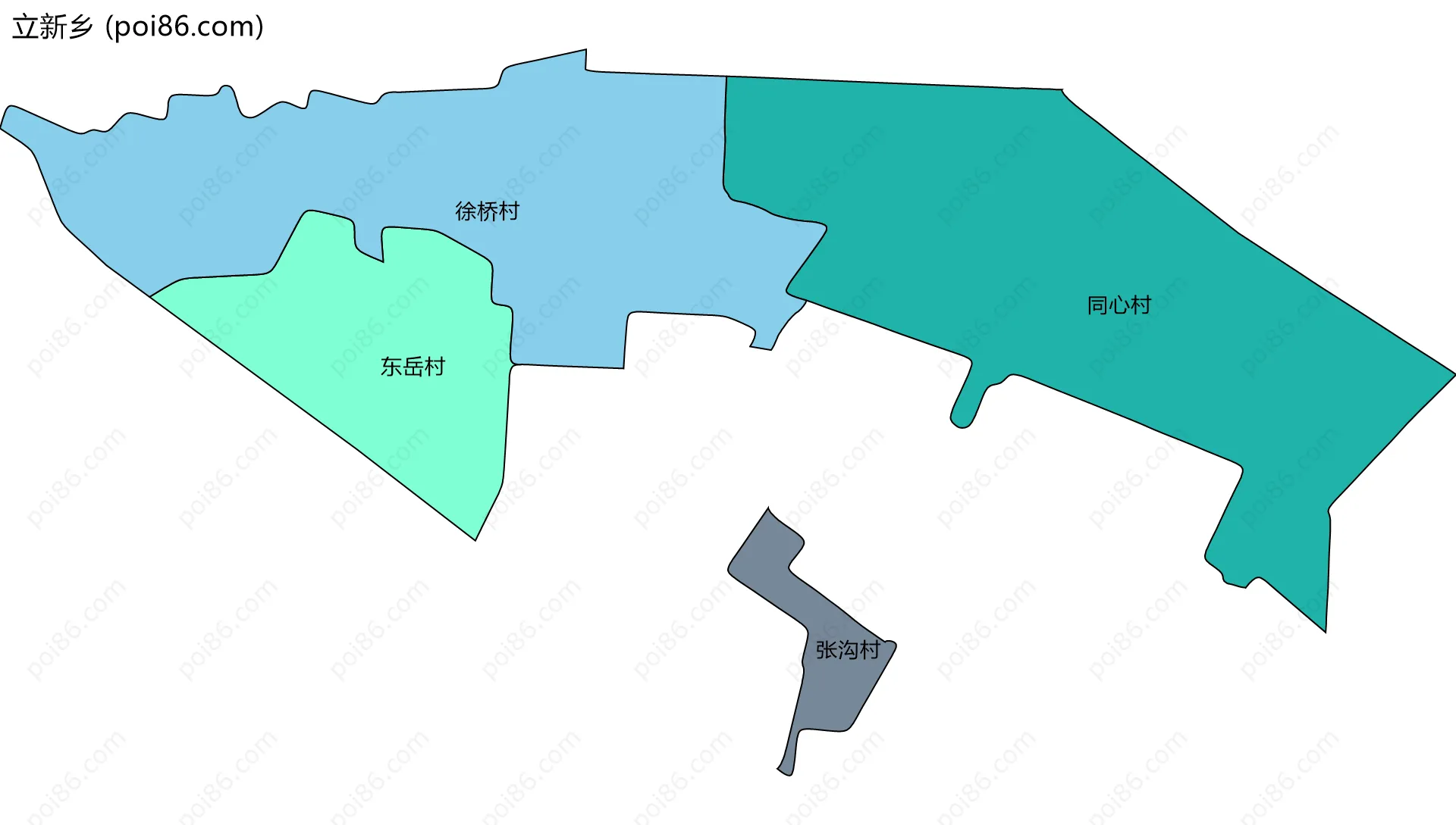 立新乡边界地图(五级行政区划)