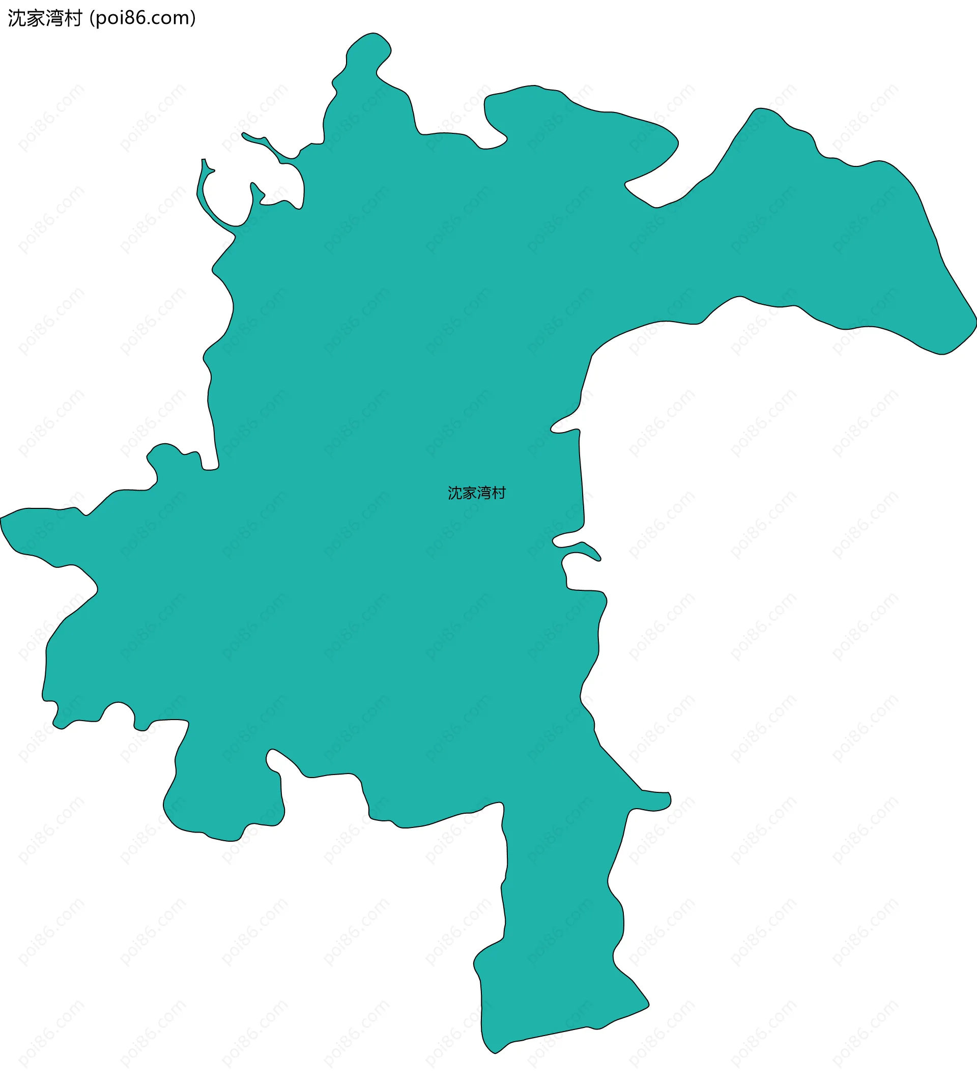 沈家湾村边界地图