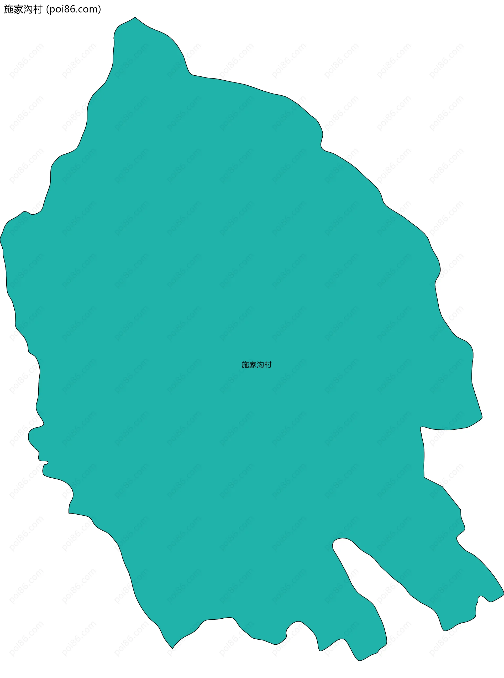 施家沟村边界地图