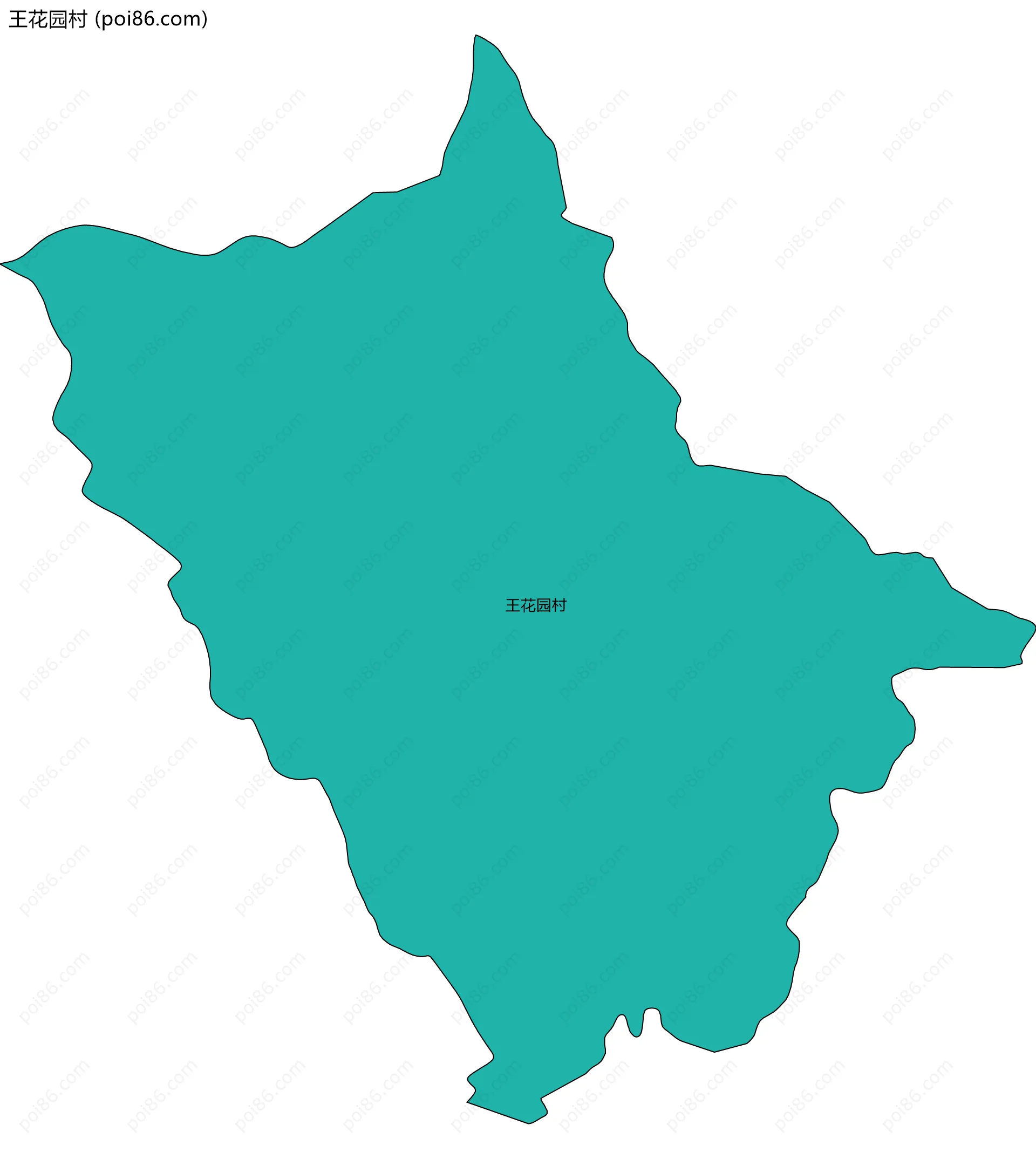 王花园村边界地图