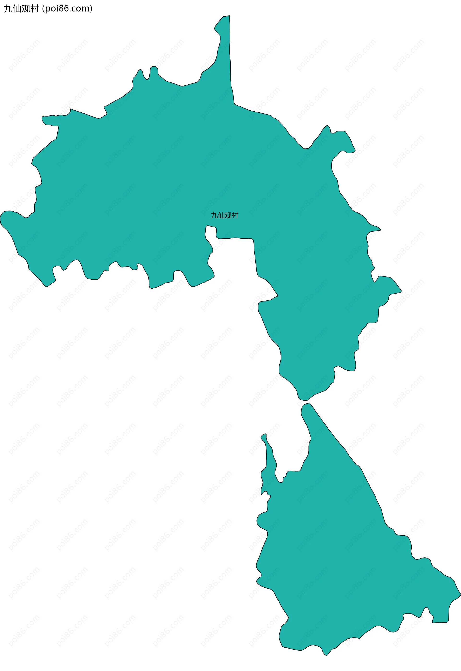 九仙观村边界地图