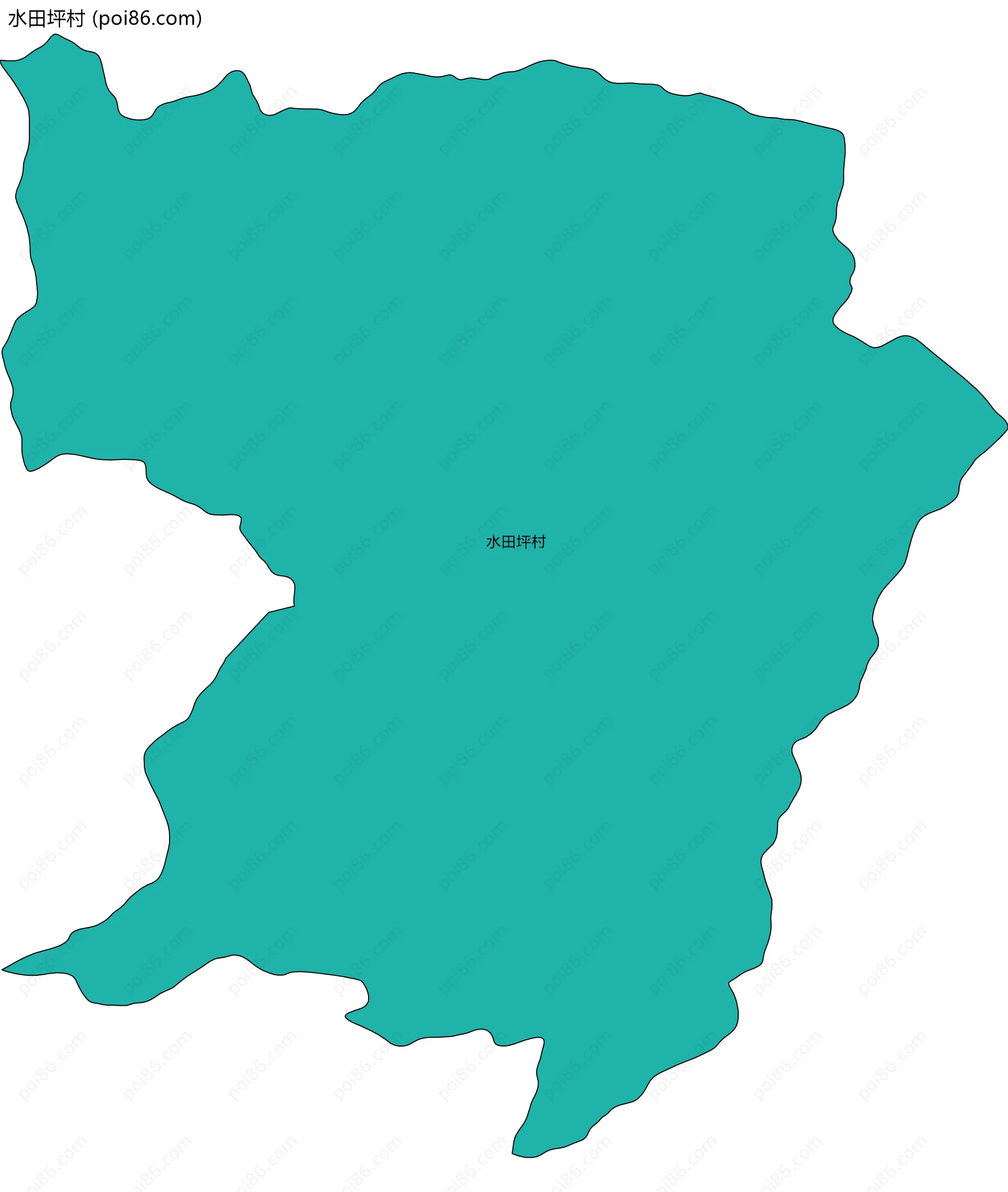 水田坪村边界地图