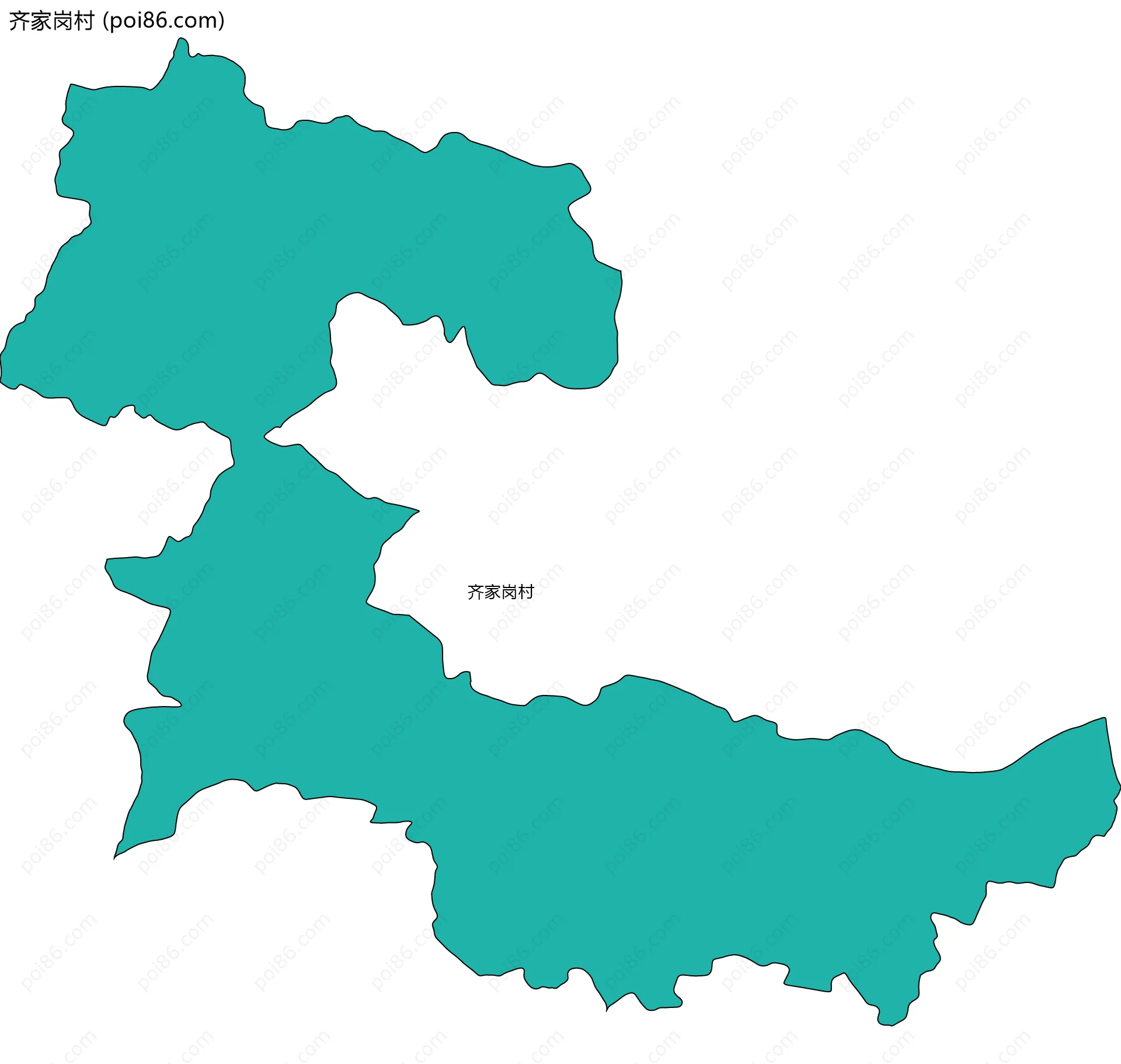 齐家岗村边界地图