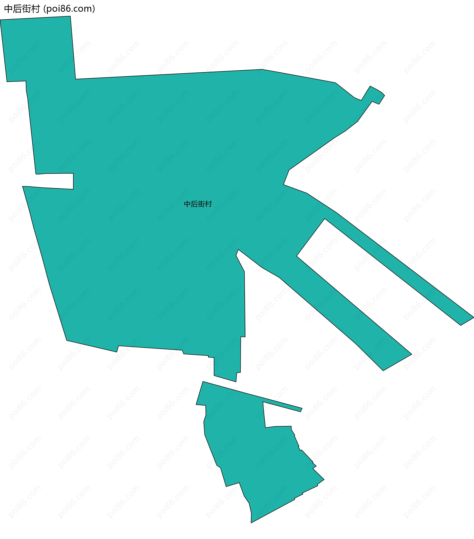 中后街村边界地图