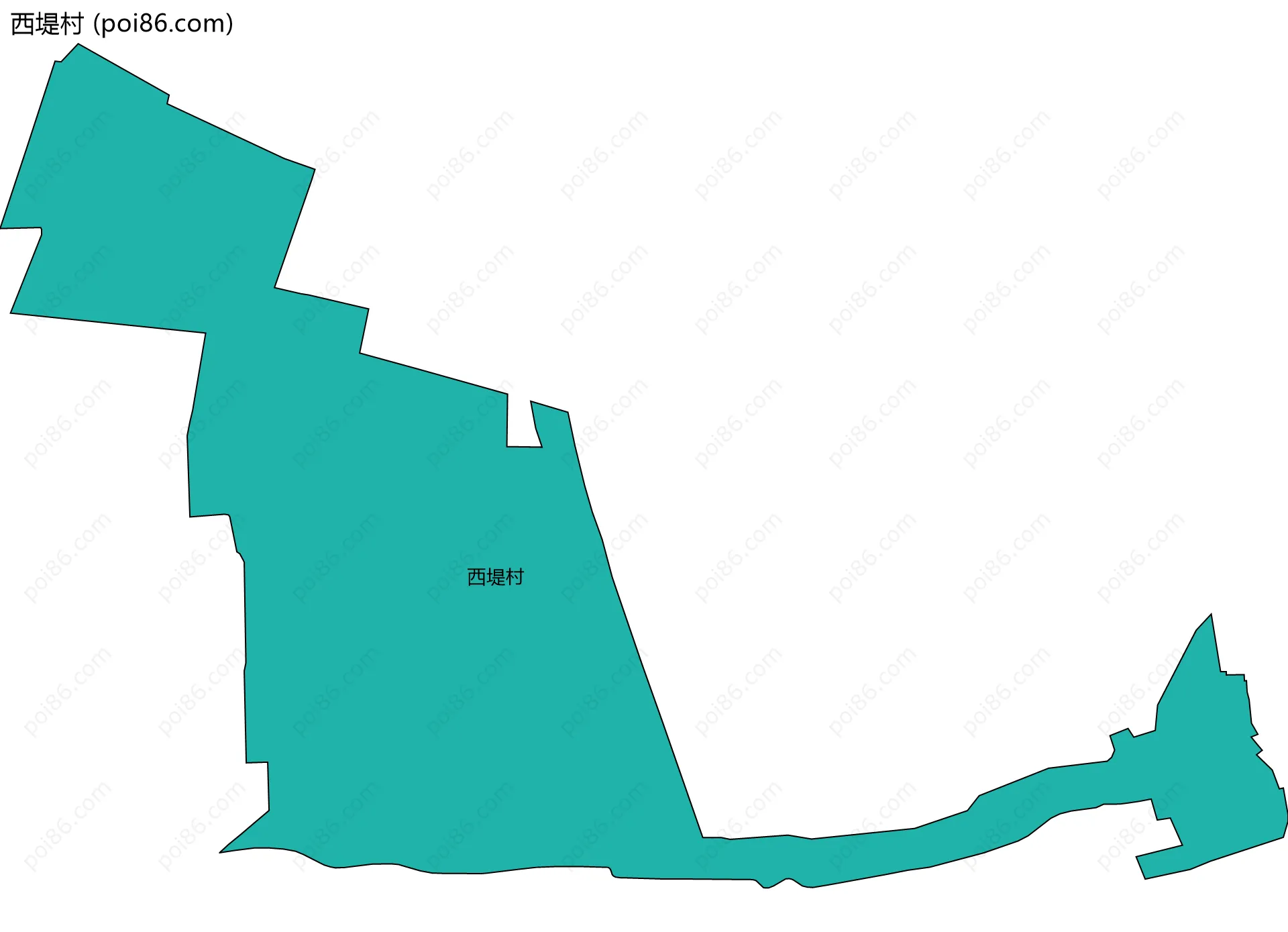西堤村边界地图