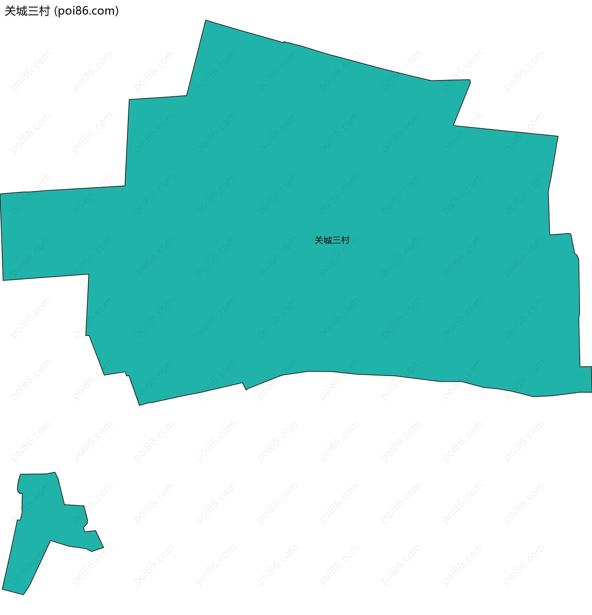 关城三村边界地图
