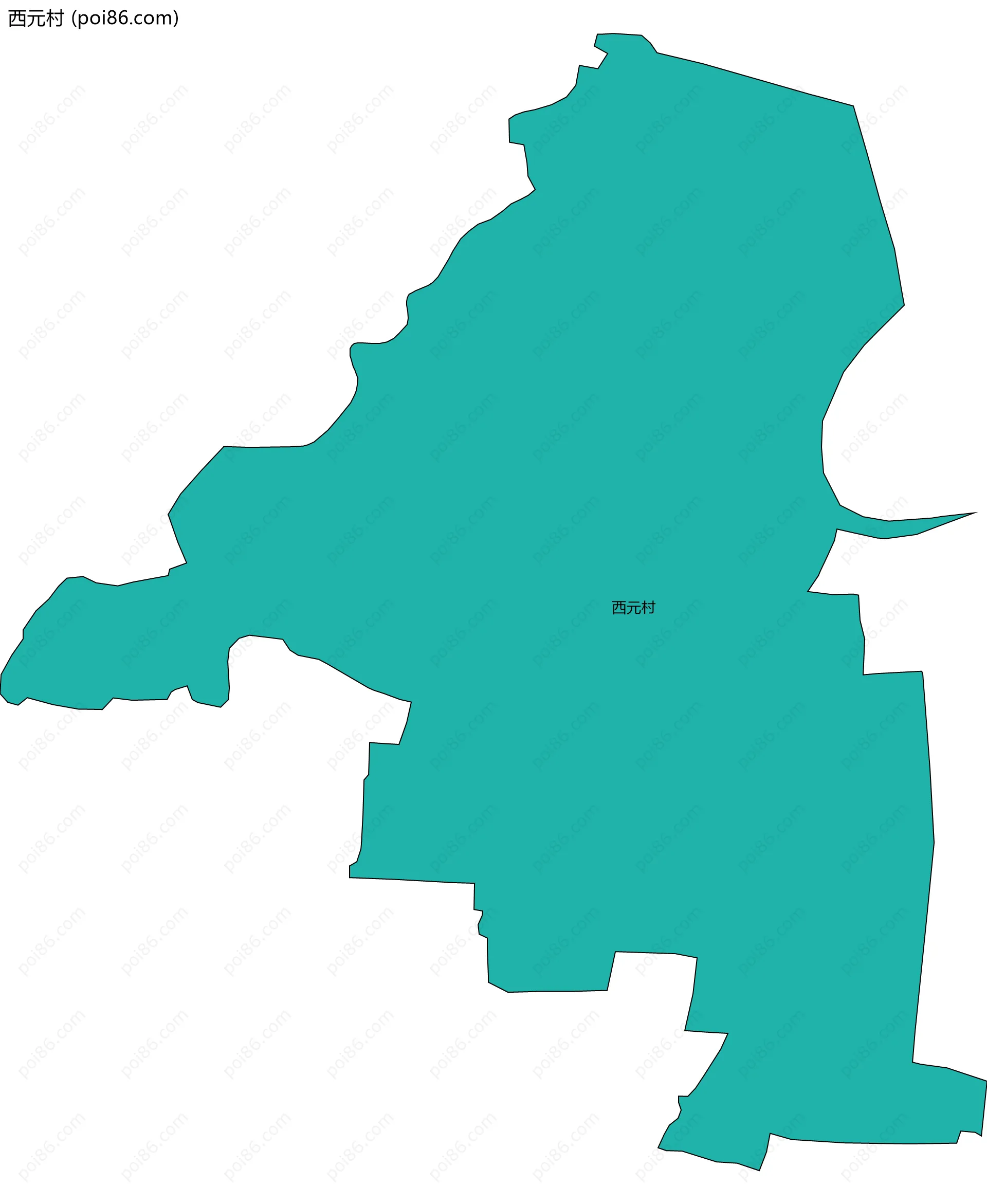 西元村边界地图