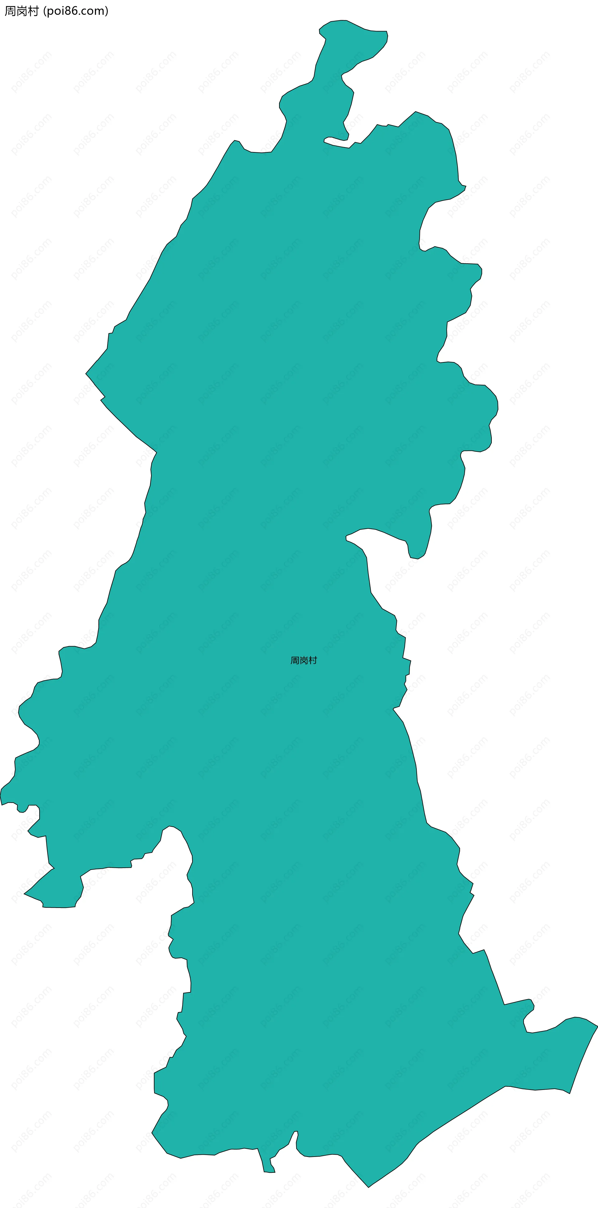 周岗村边界地图