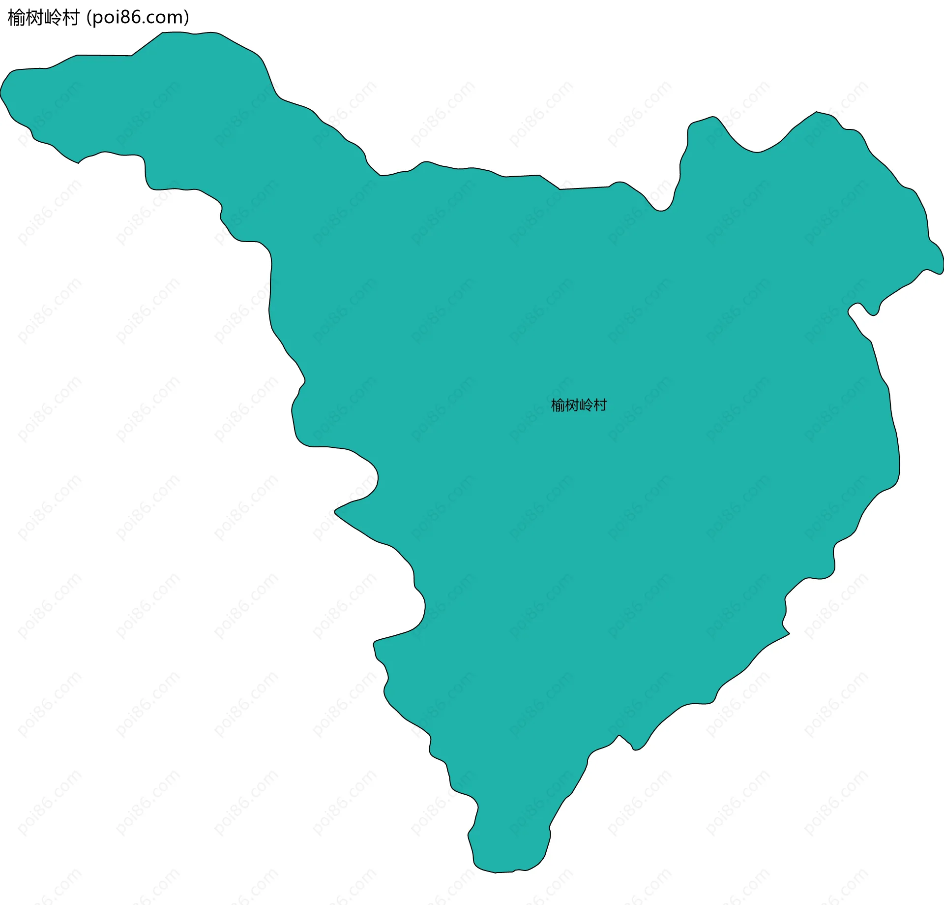 榆树岭村边界地图