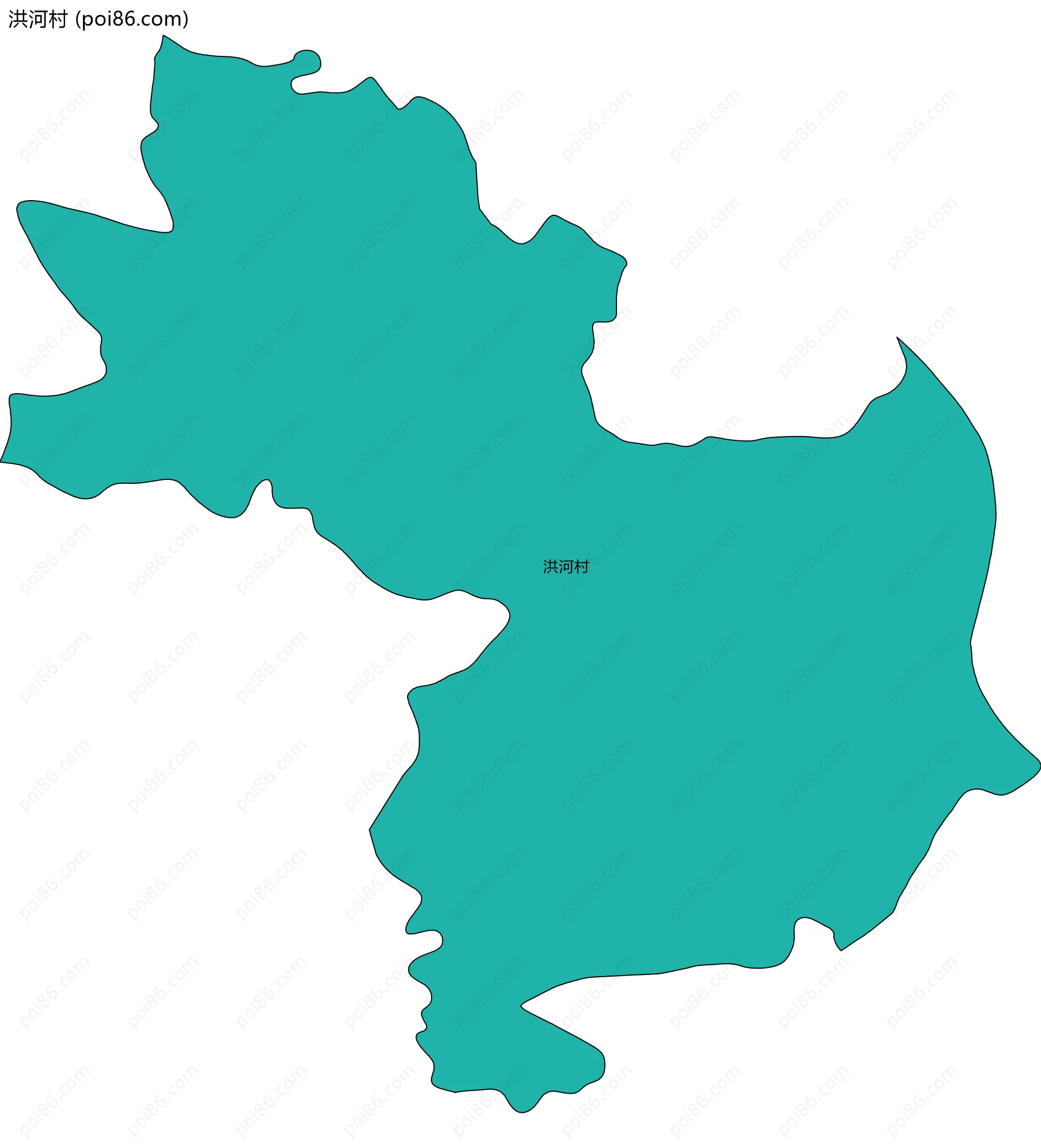 洪河村边界地图