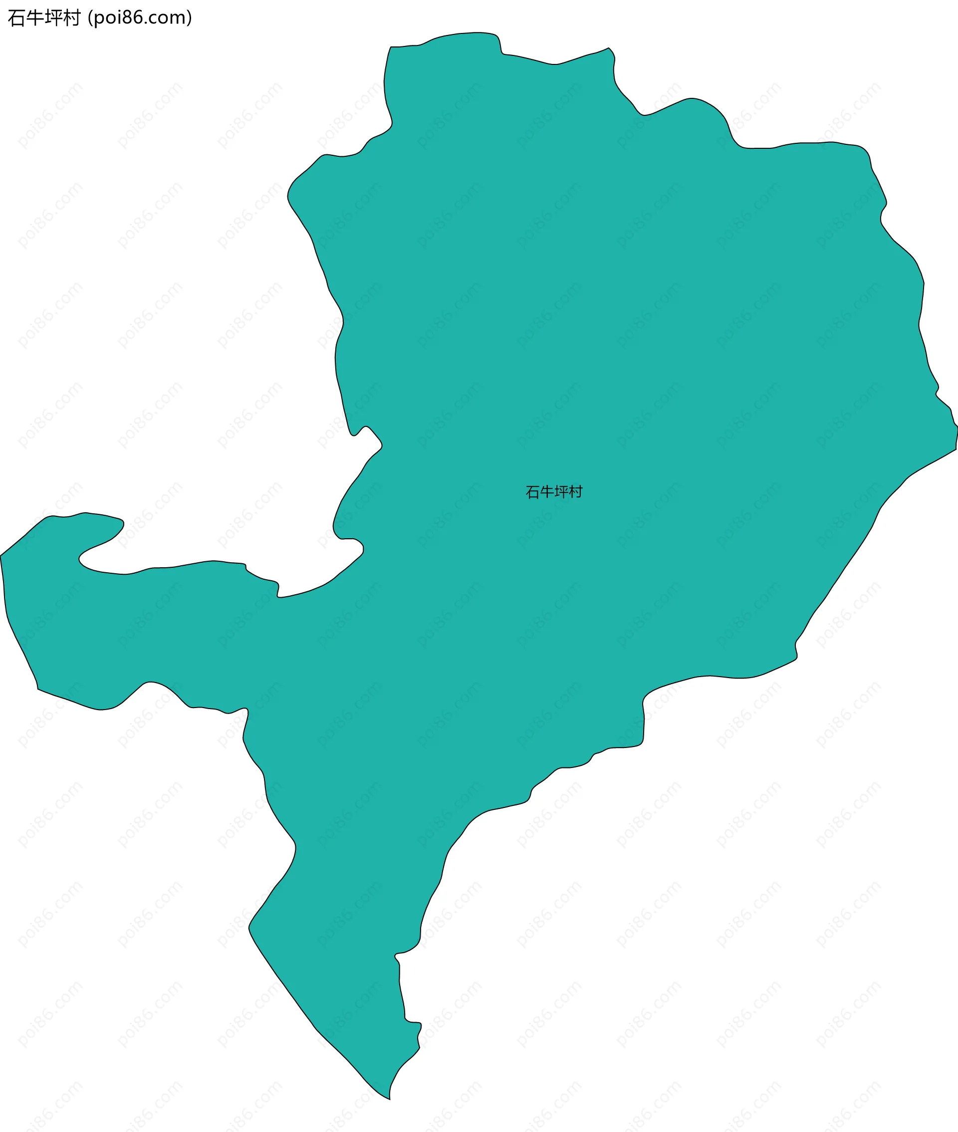 石牛坪村边界地图