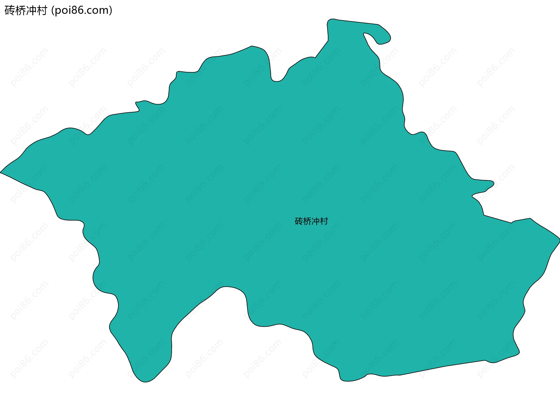砖桥冲村边界地图
