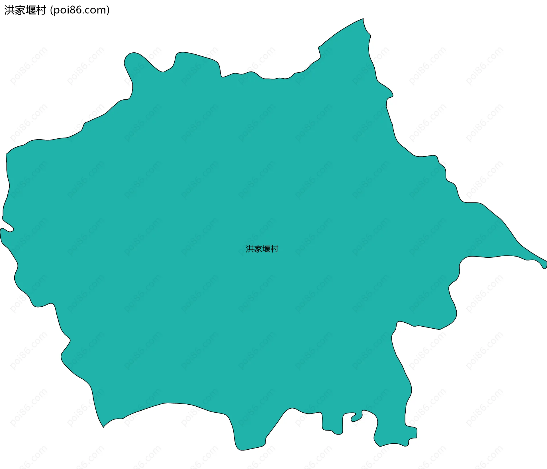 洪家堰村边界地图