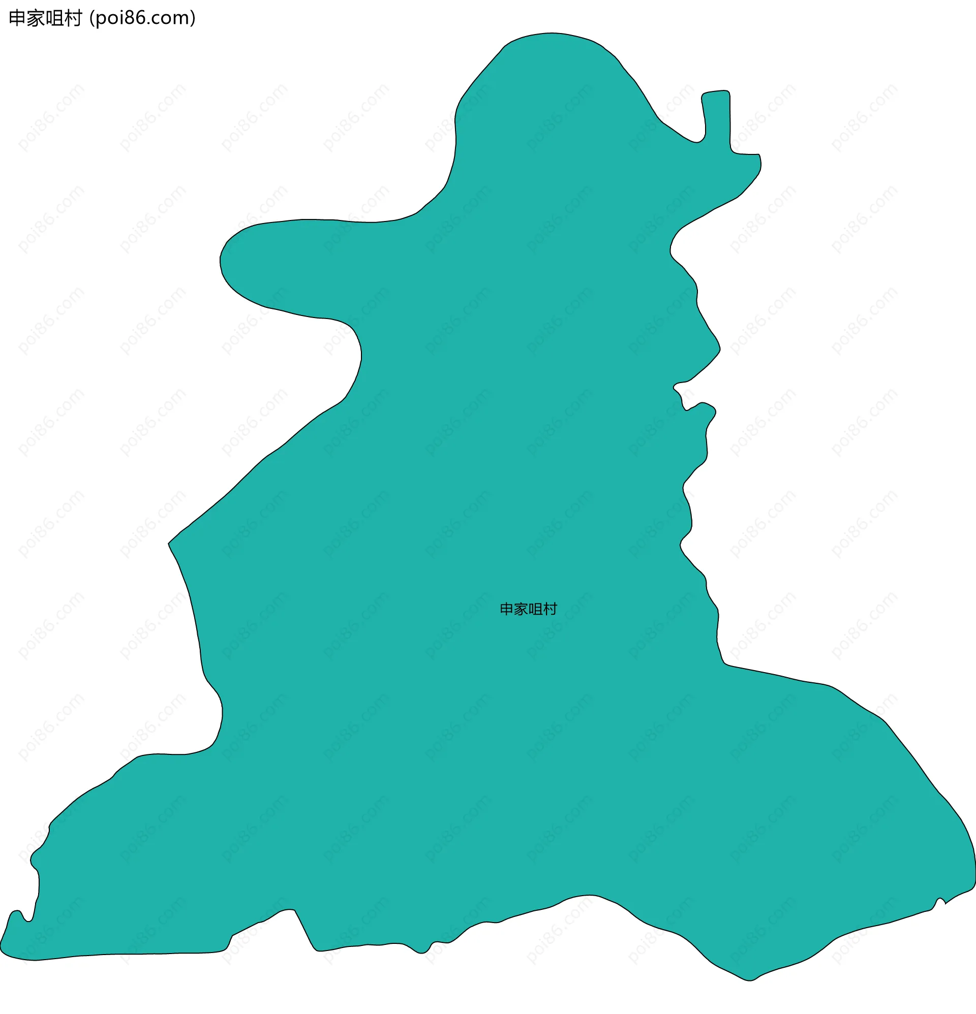 申家咀村边界地图