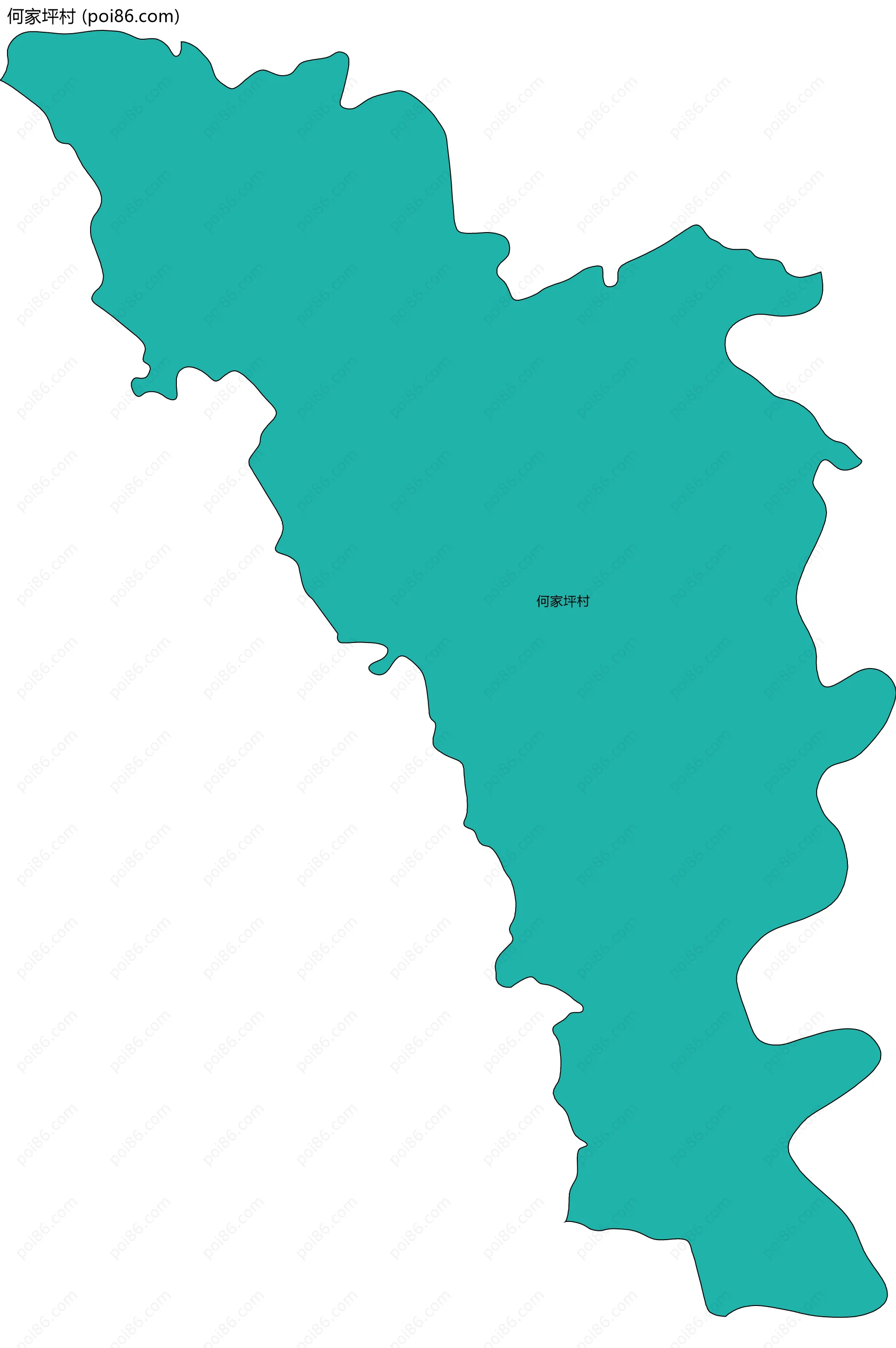 何家坪村边界地图