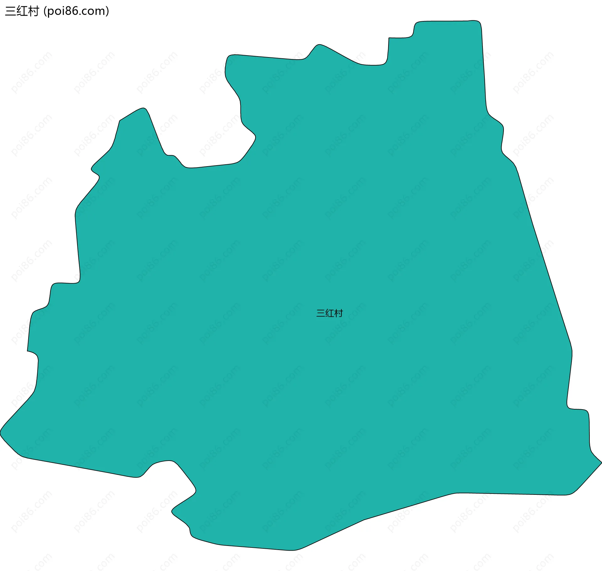 三红村边界地图