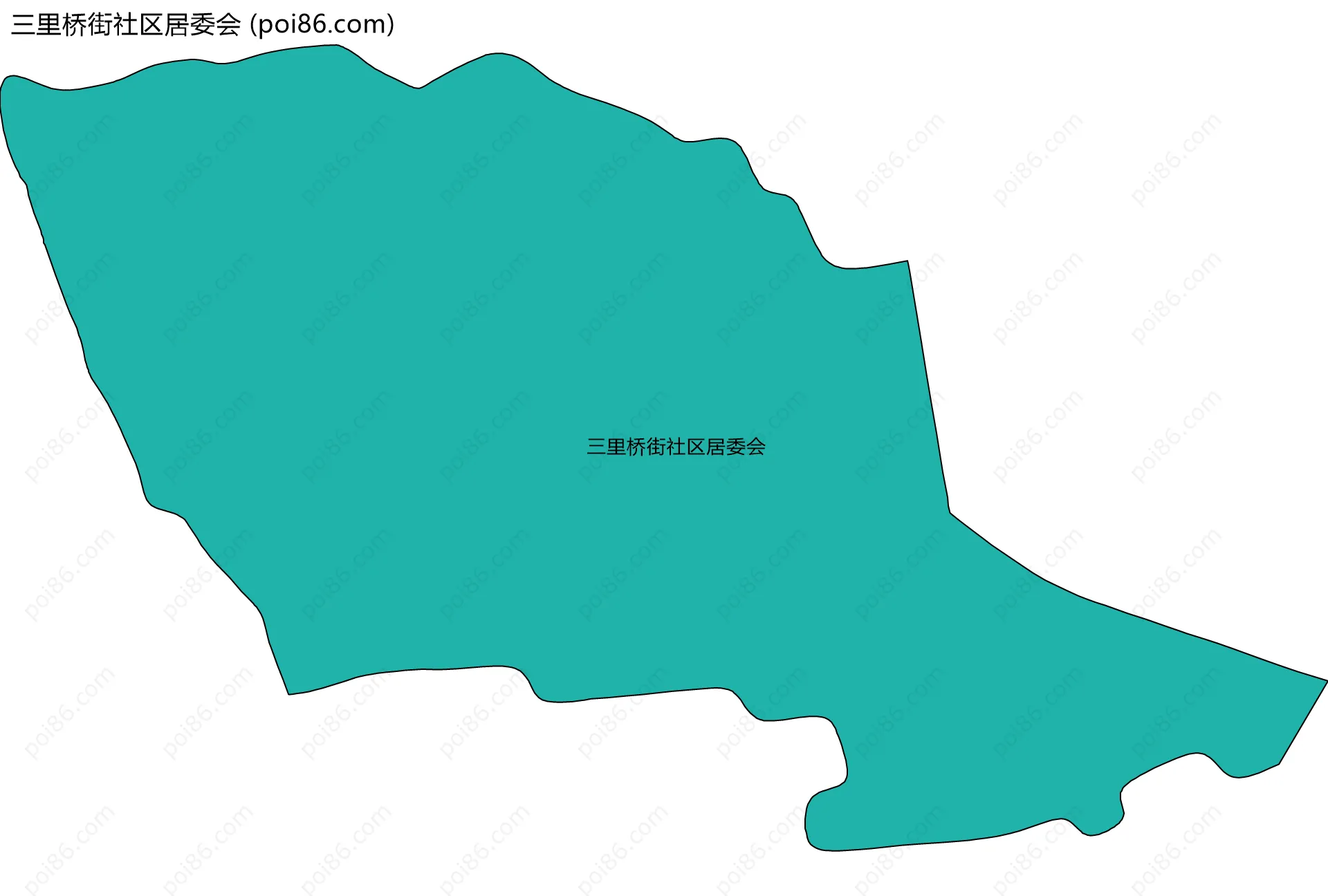 三里桥街社区居委会边界地图