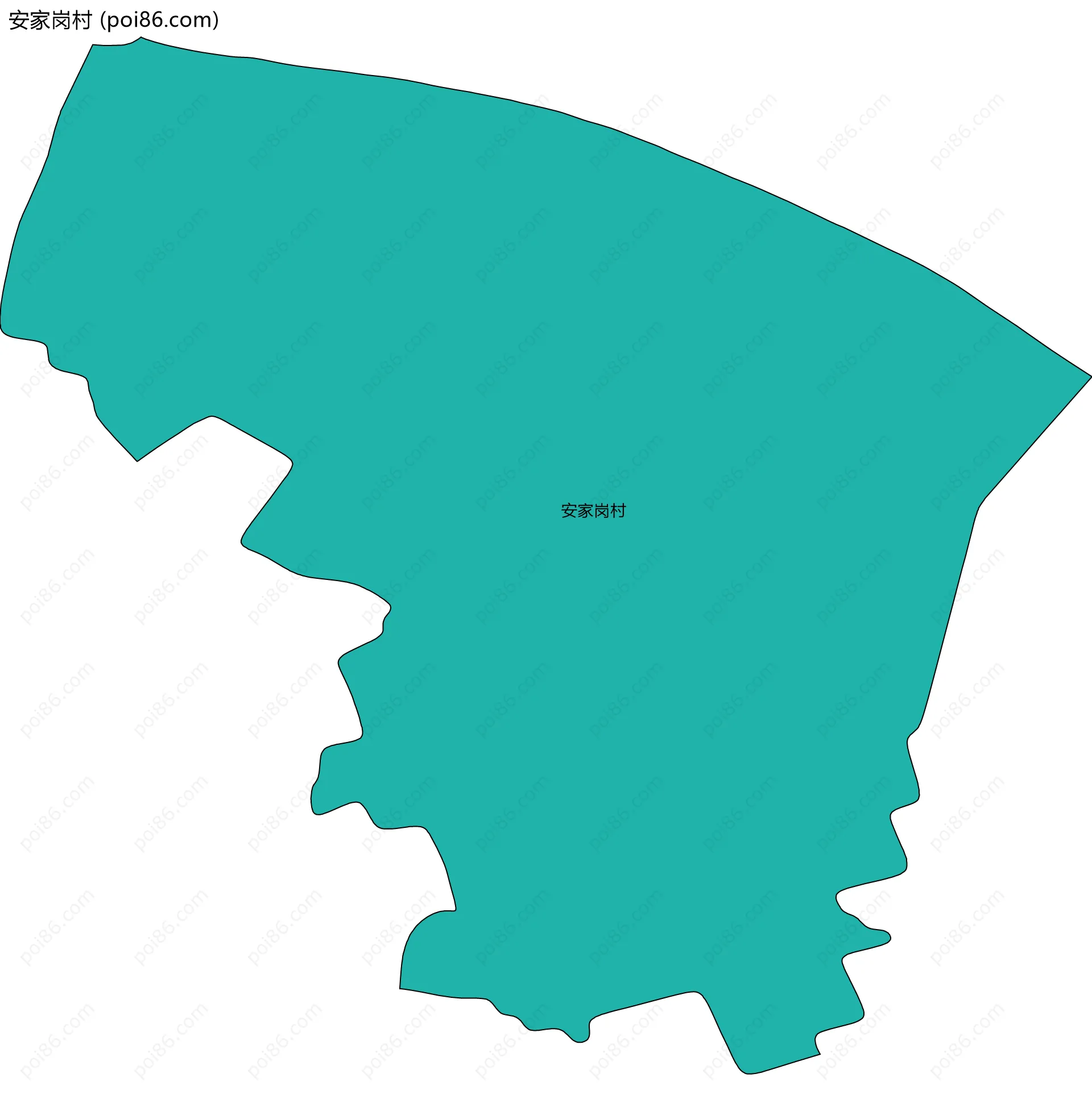 安家岗村边界地图