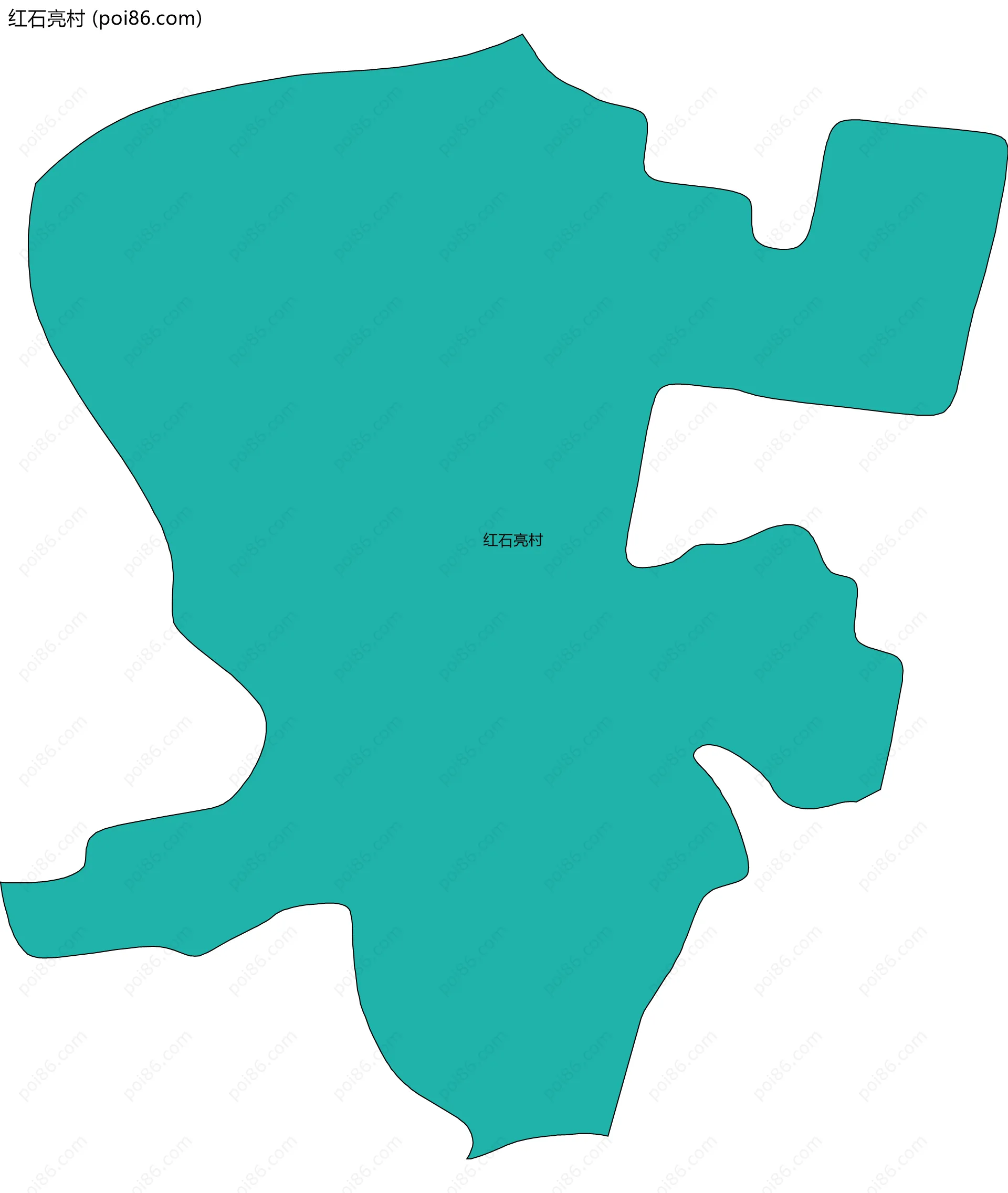 红石亮村边界地图