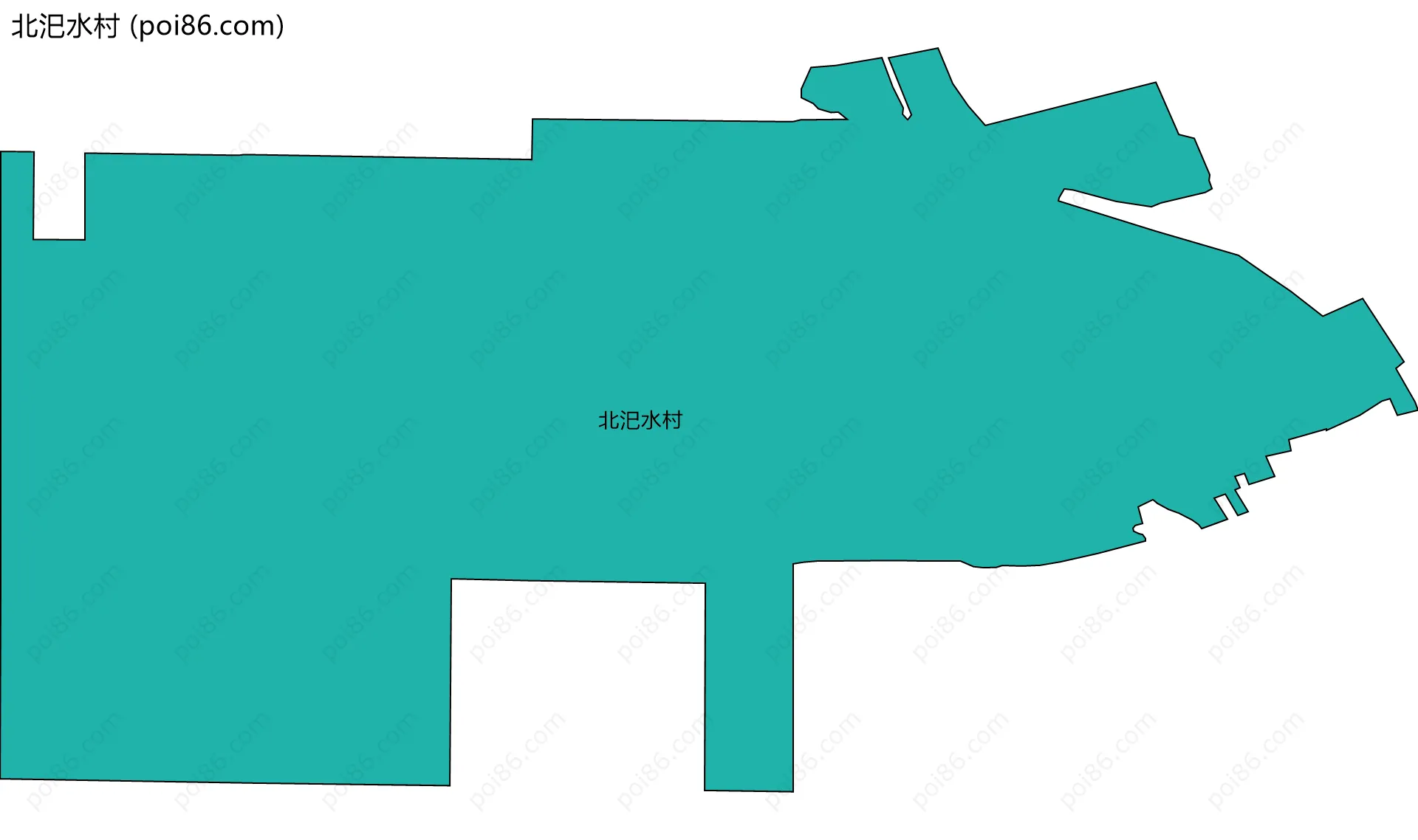 北汜水村边界地图