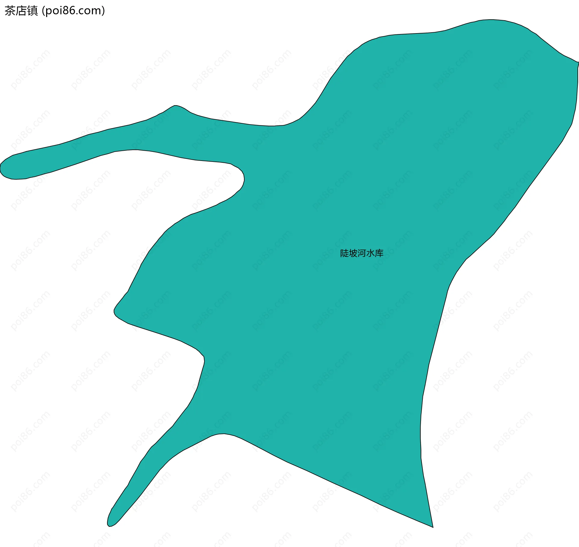 茶店镇边界地图(五级行政区划)