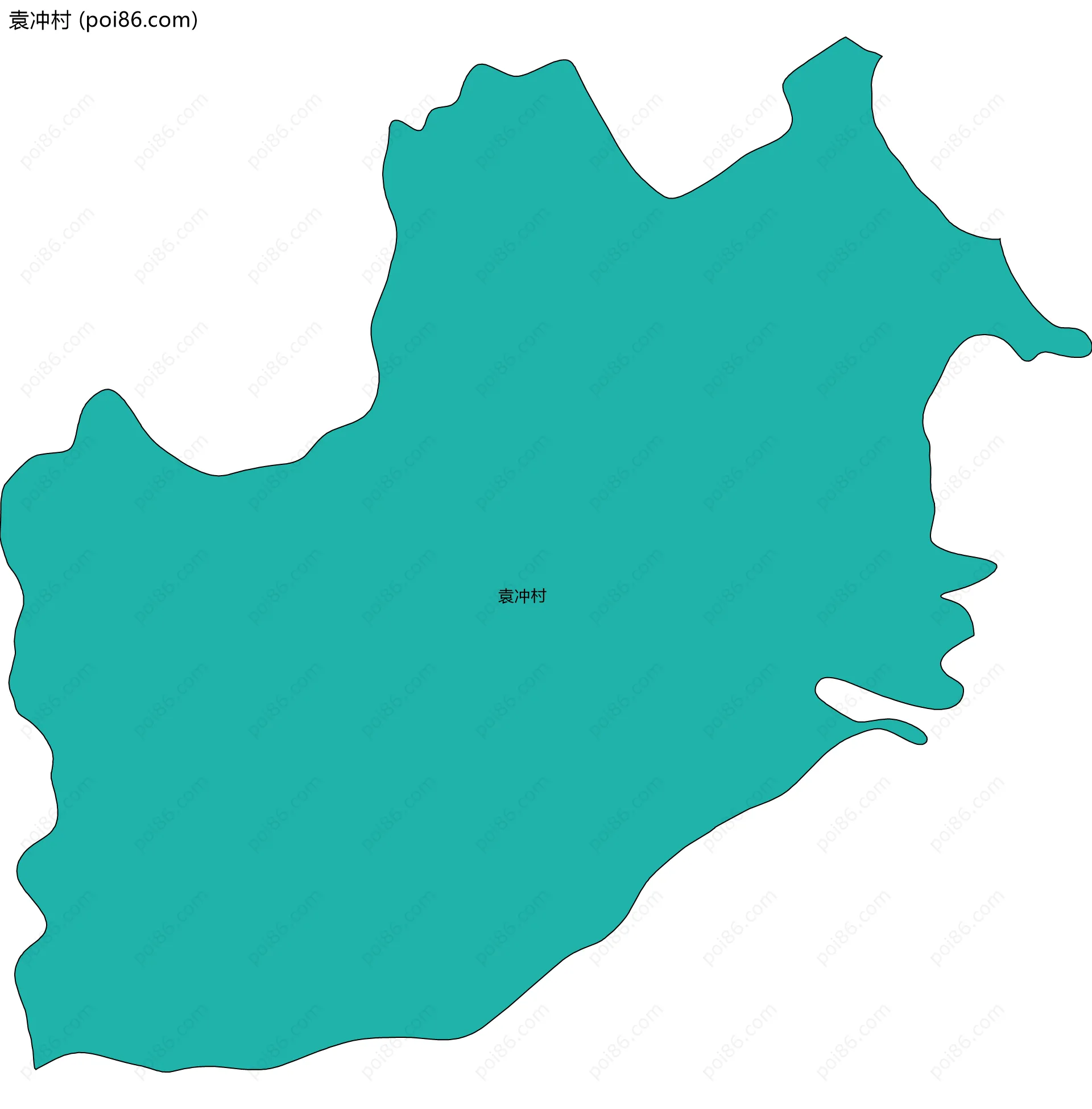 袁冲村边界地图