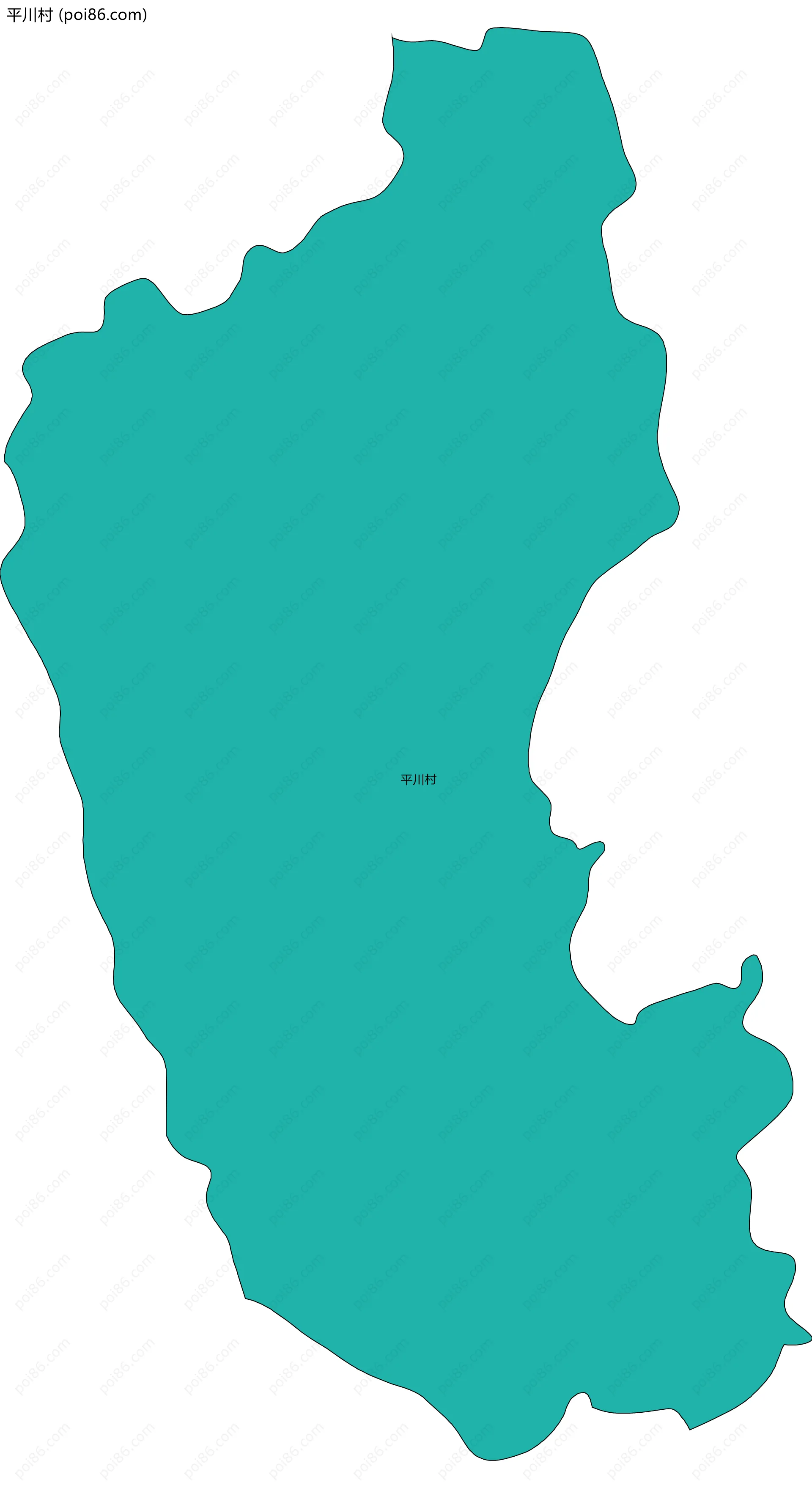 平川村边界地图