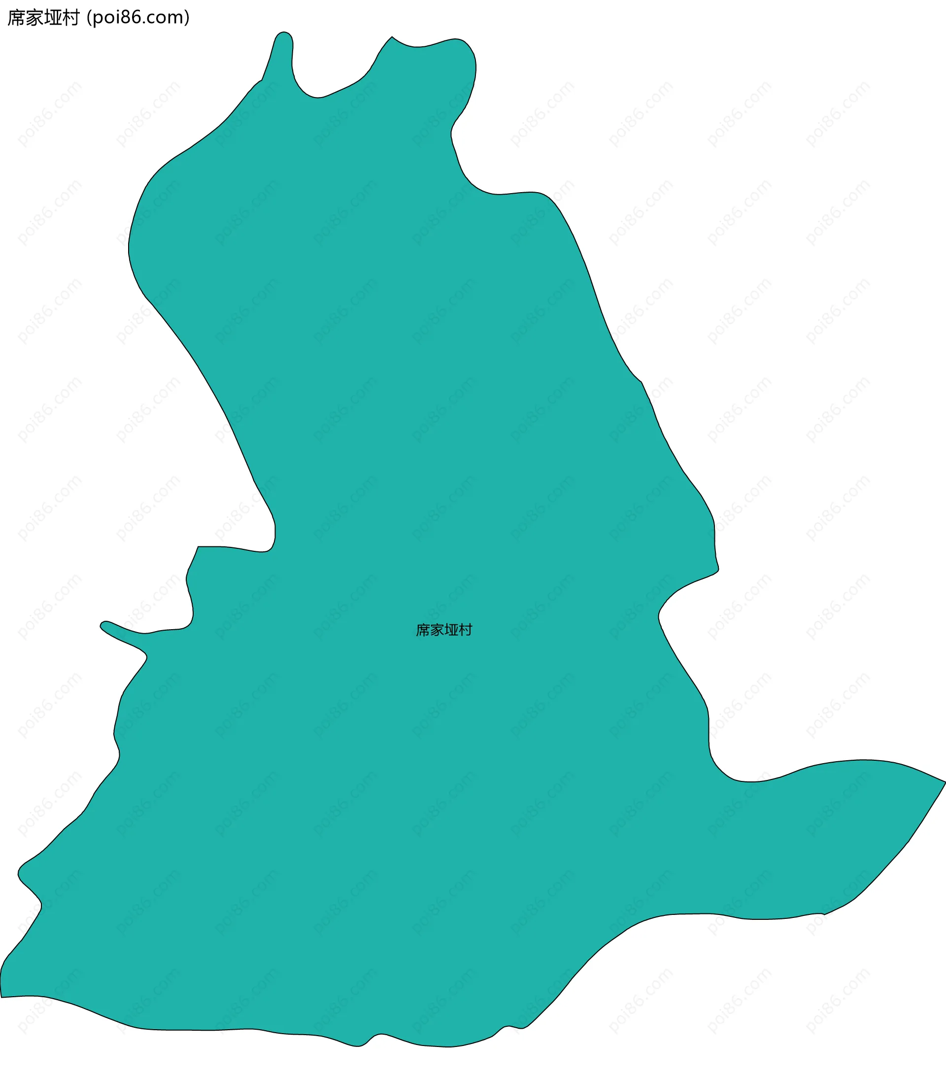 席家垭村边界地图