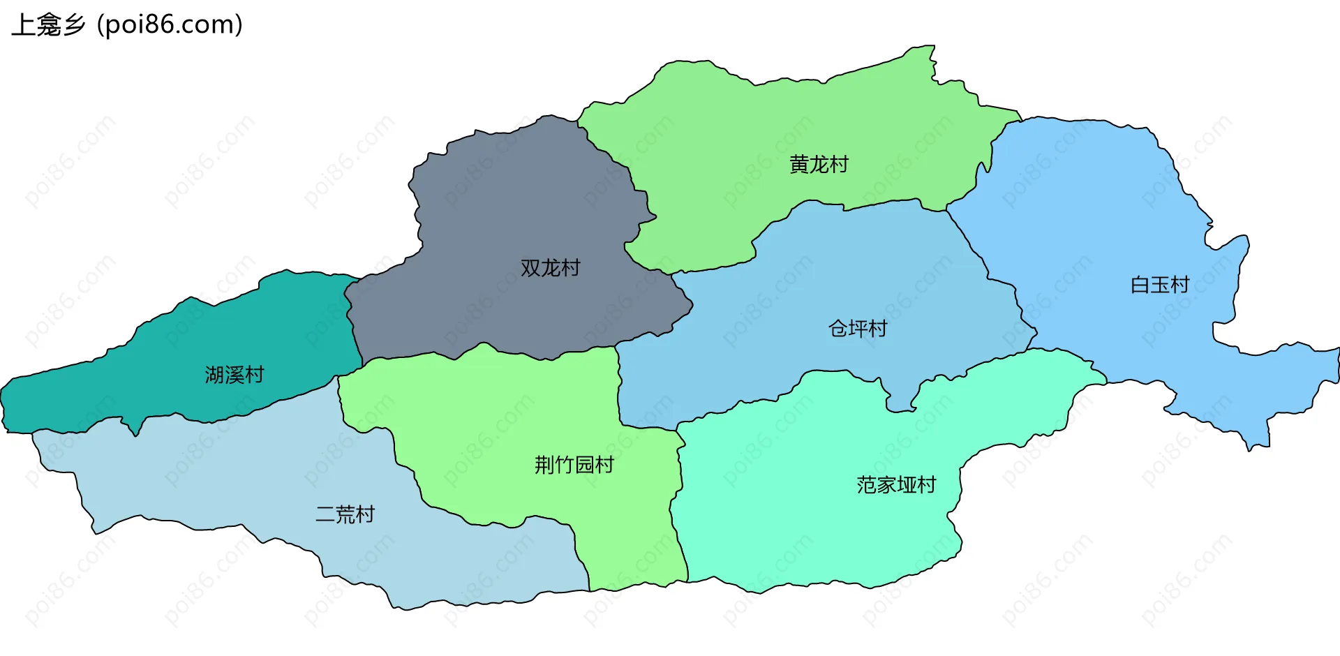 上龛乡边界地图(五级行政区划)