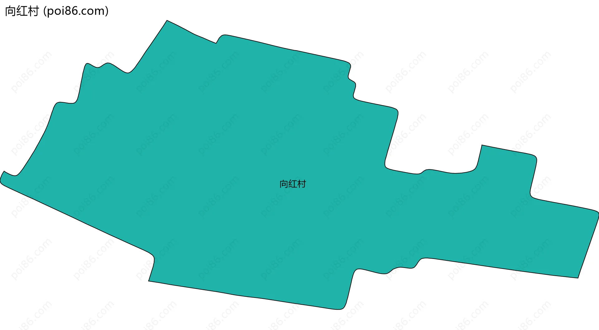 向红村边界地图
