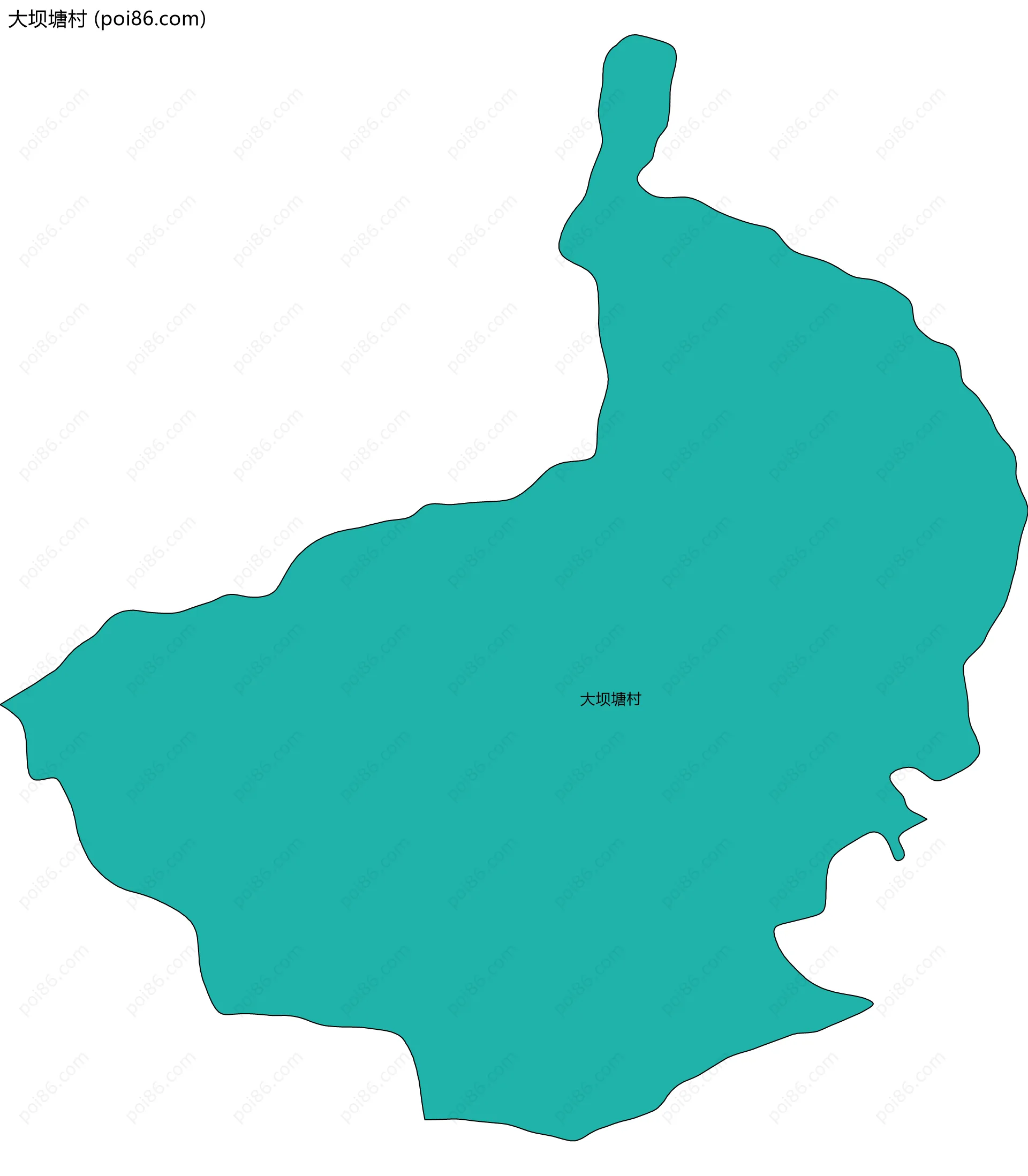 大坝塘村边界地图