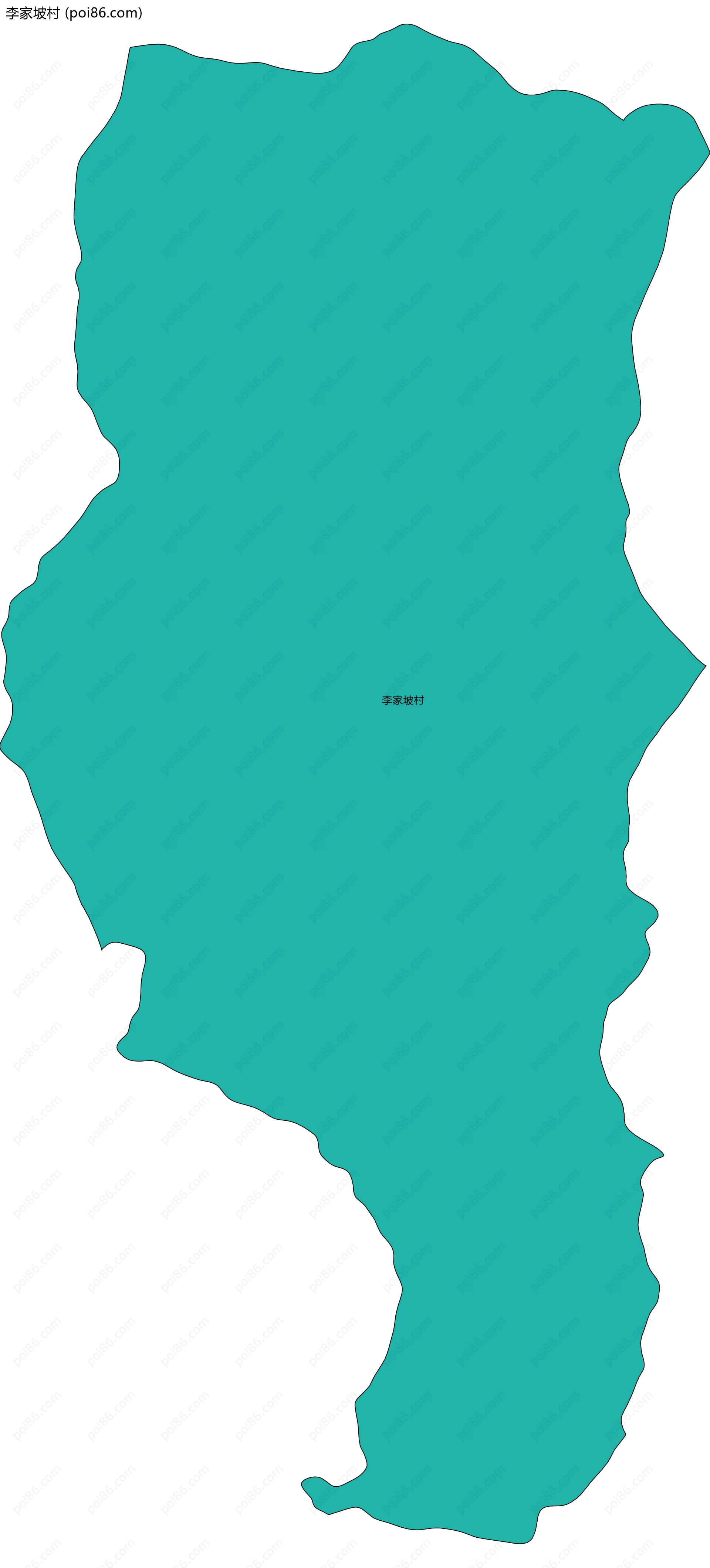 李家坡村边界地图