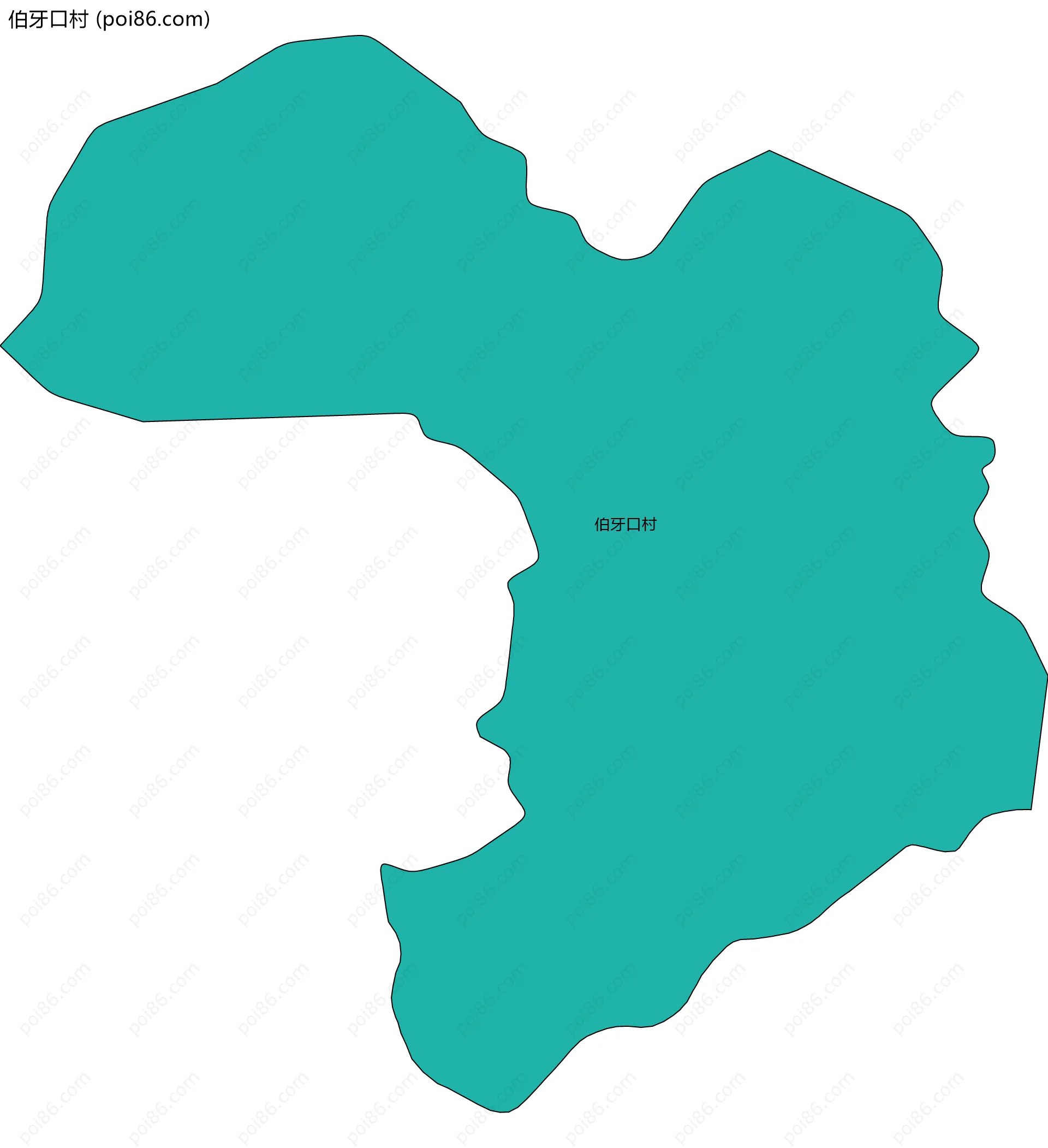 伯牙口村边界地图