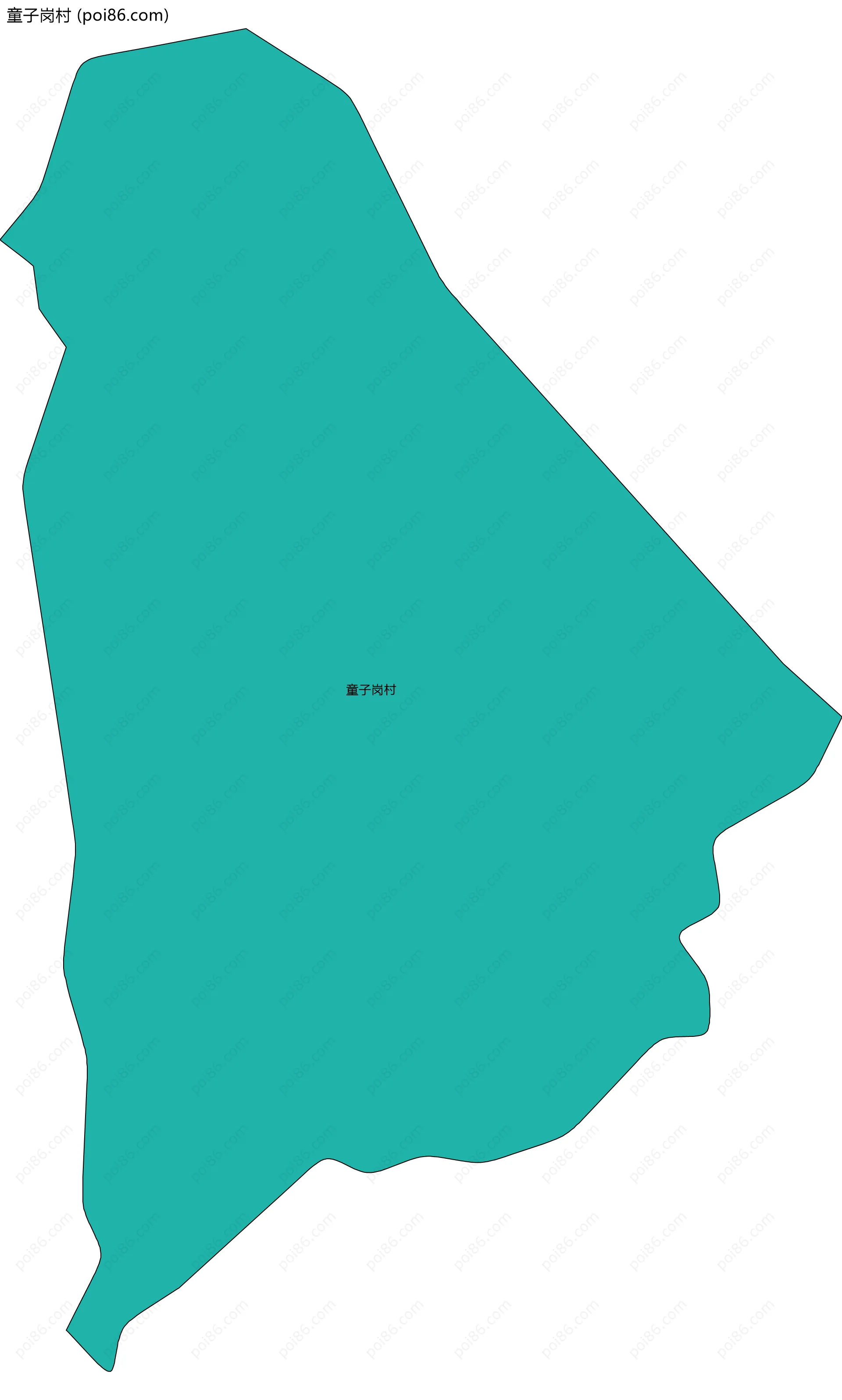 童子岗村边界地图