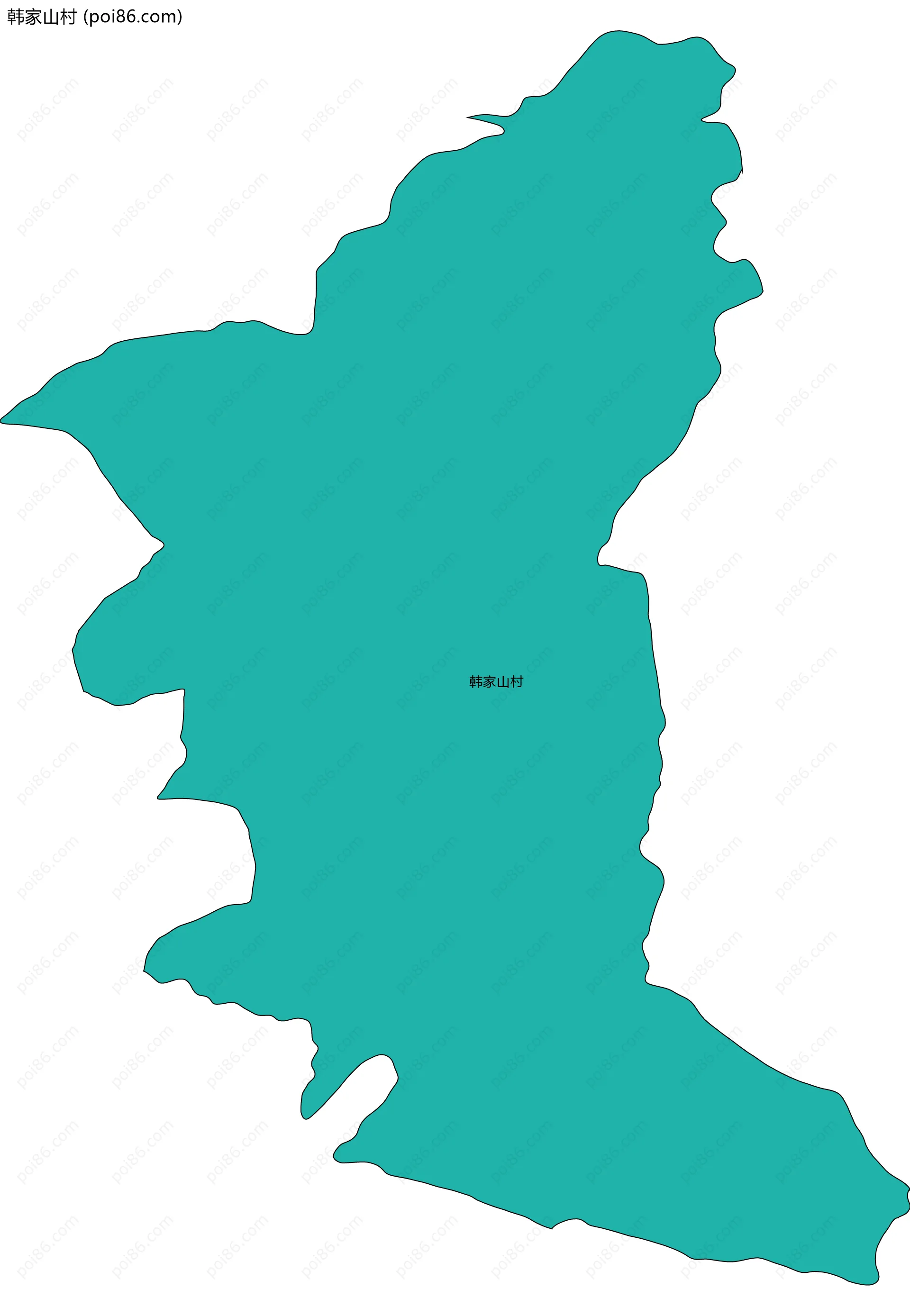 韩家山村边界地图