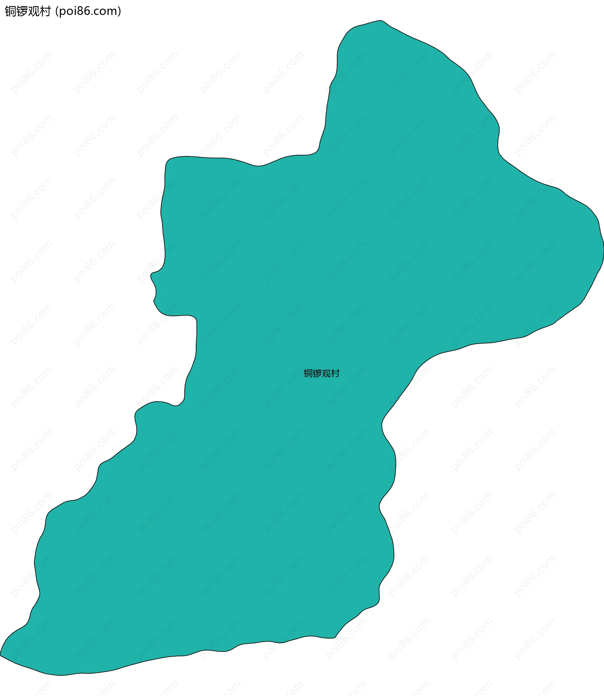 铜锣观村边界地图