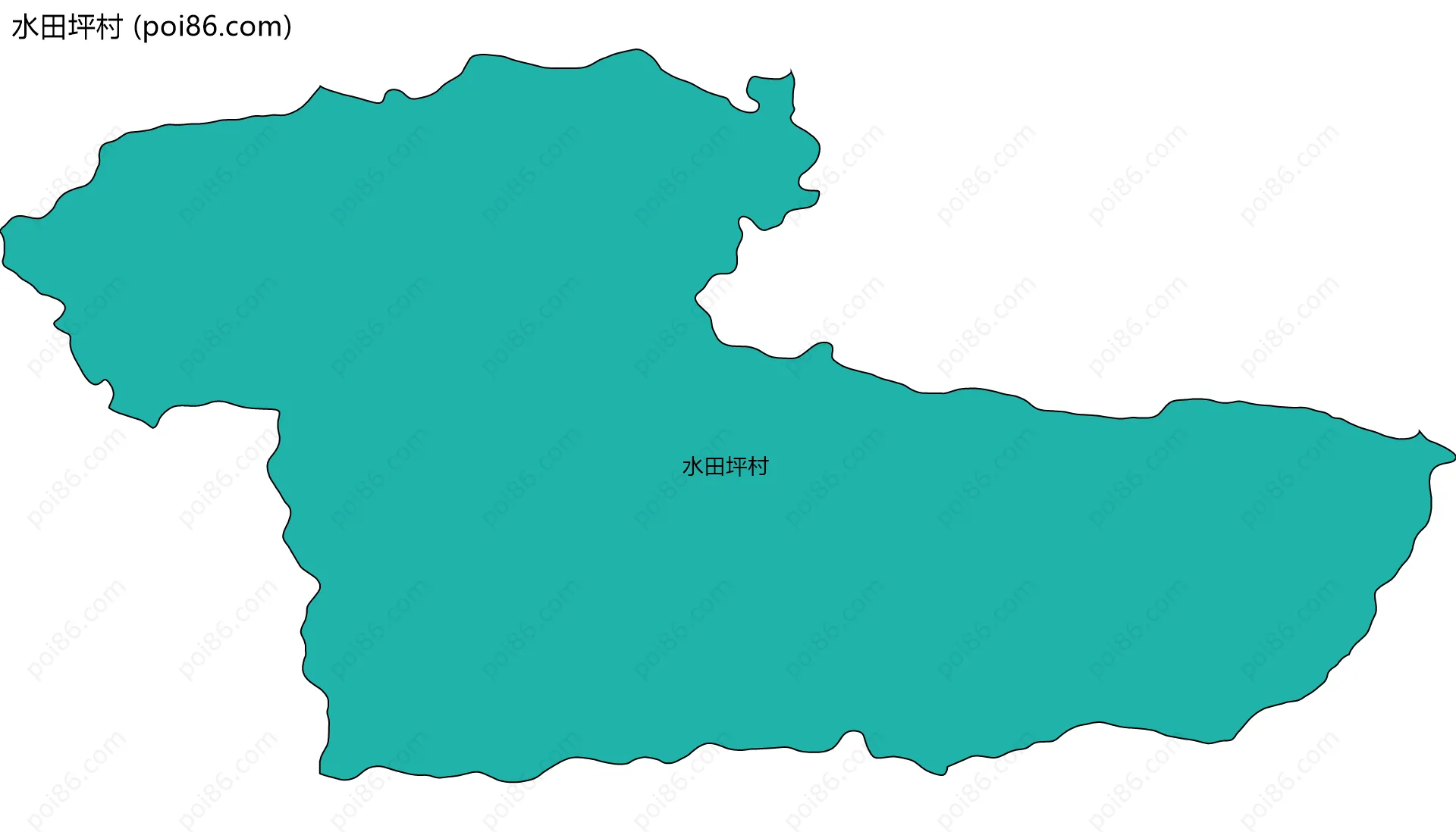 水田坪村边界地图