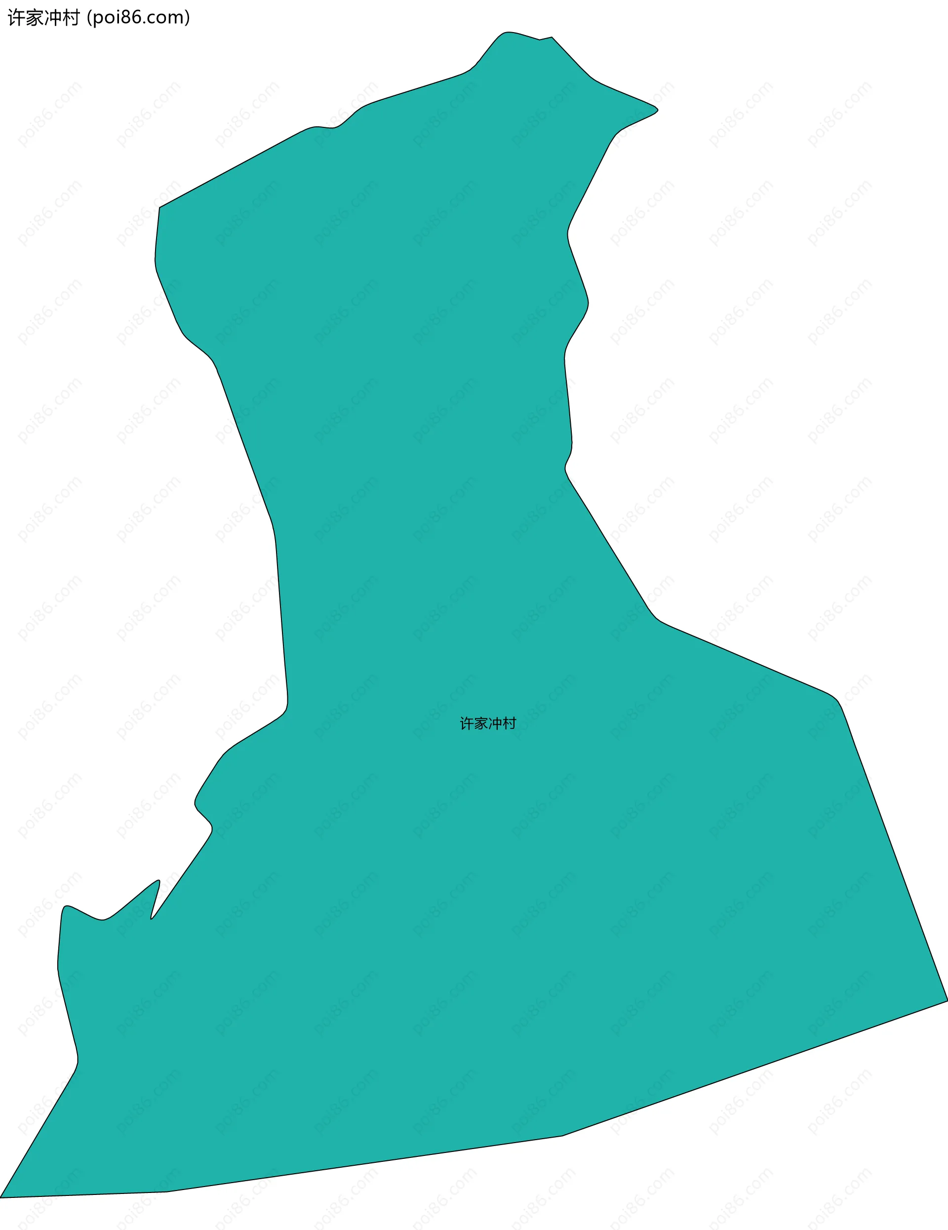 许家冲村边界地图