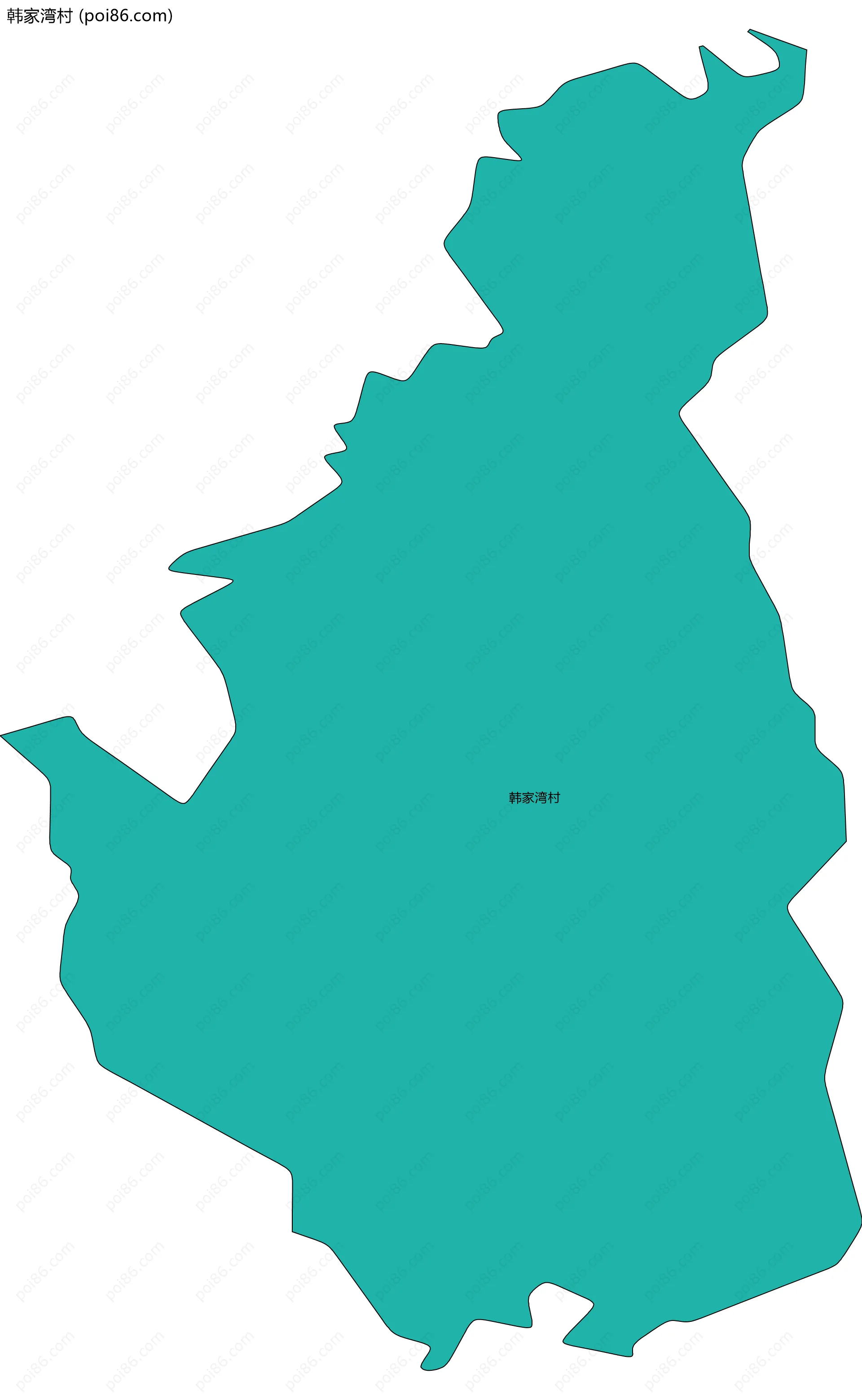 韩家湾村边界地图