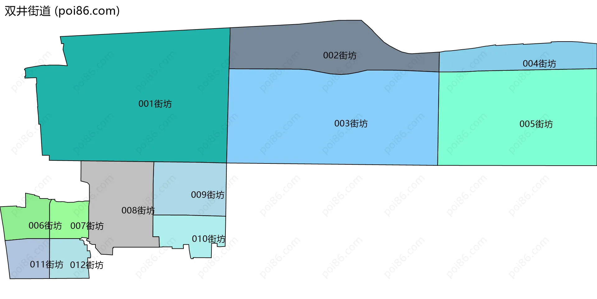 双井街道边界地图(五级行政区划)