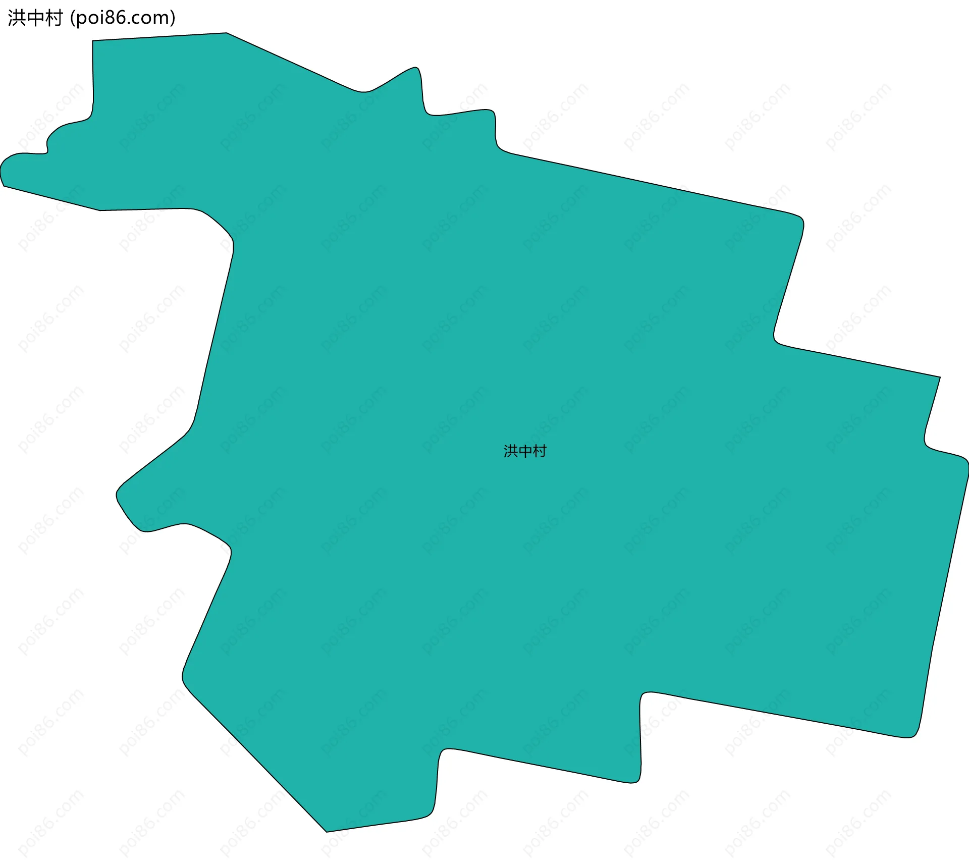 洪中村边界地图